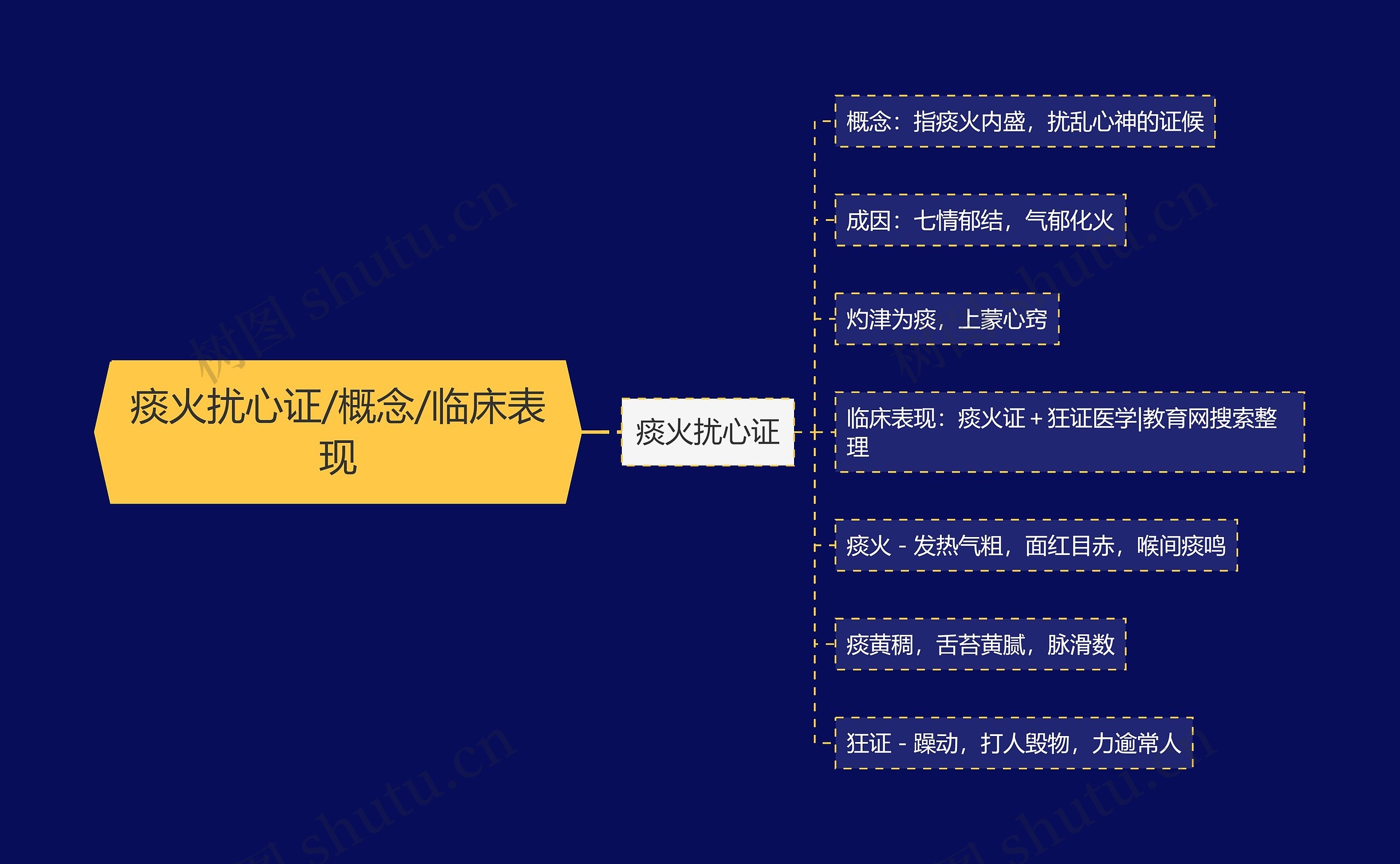 痰火扰心证/概念/临床表现思维导图