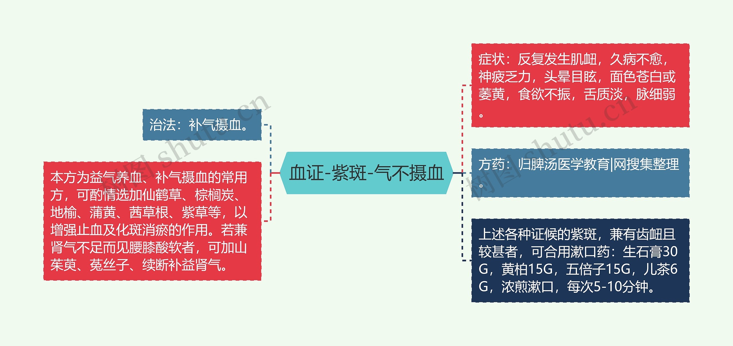 血证-紫斑-气不摄血思维导图