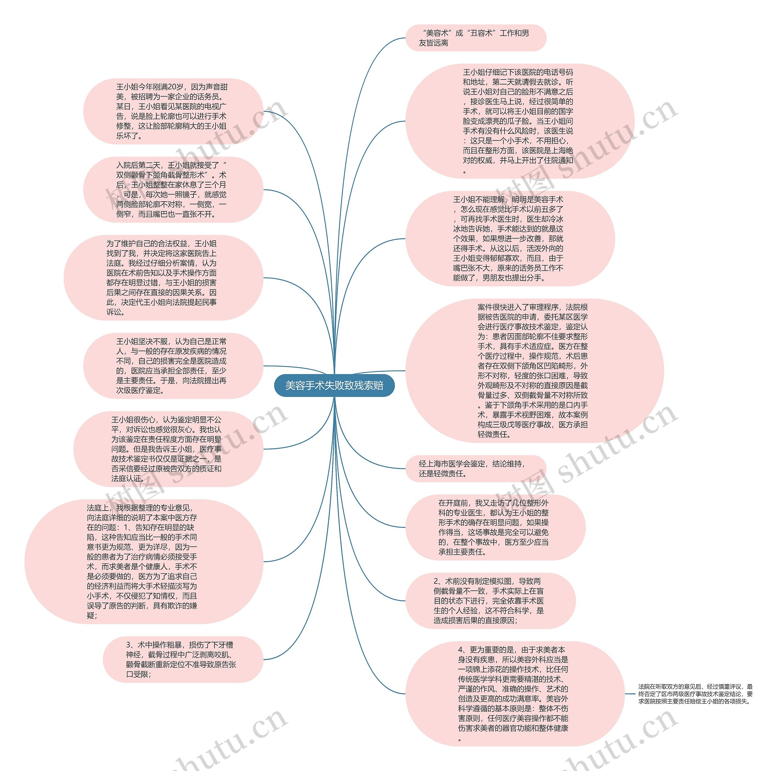 美容手术失败致残索赔思维导图