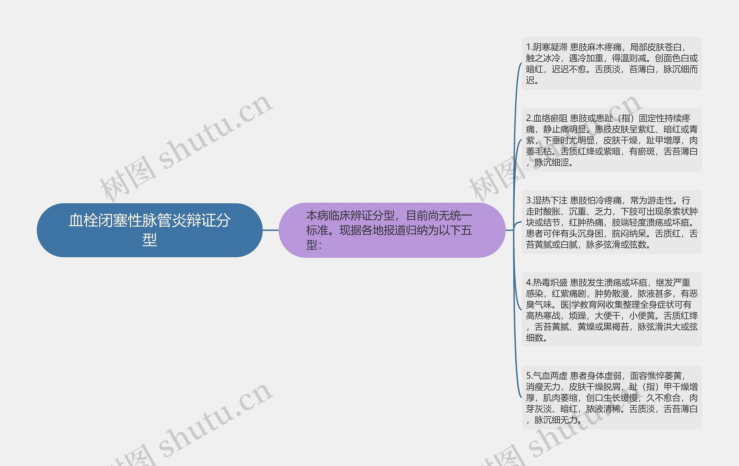 血栓闭塞性脉管炎辩证分型思维导图