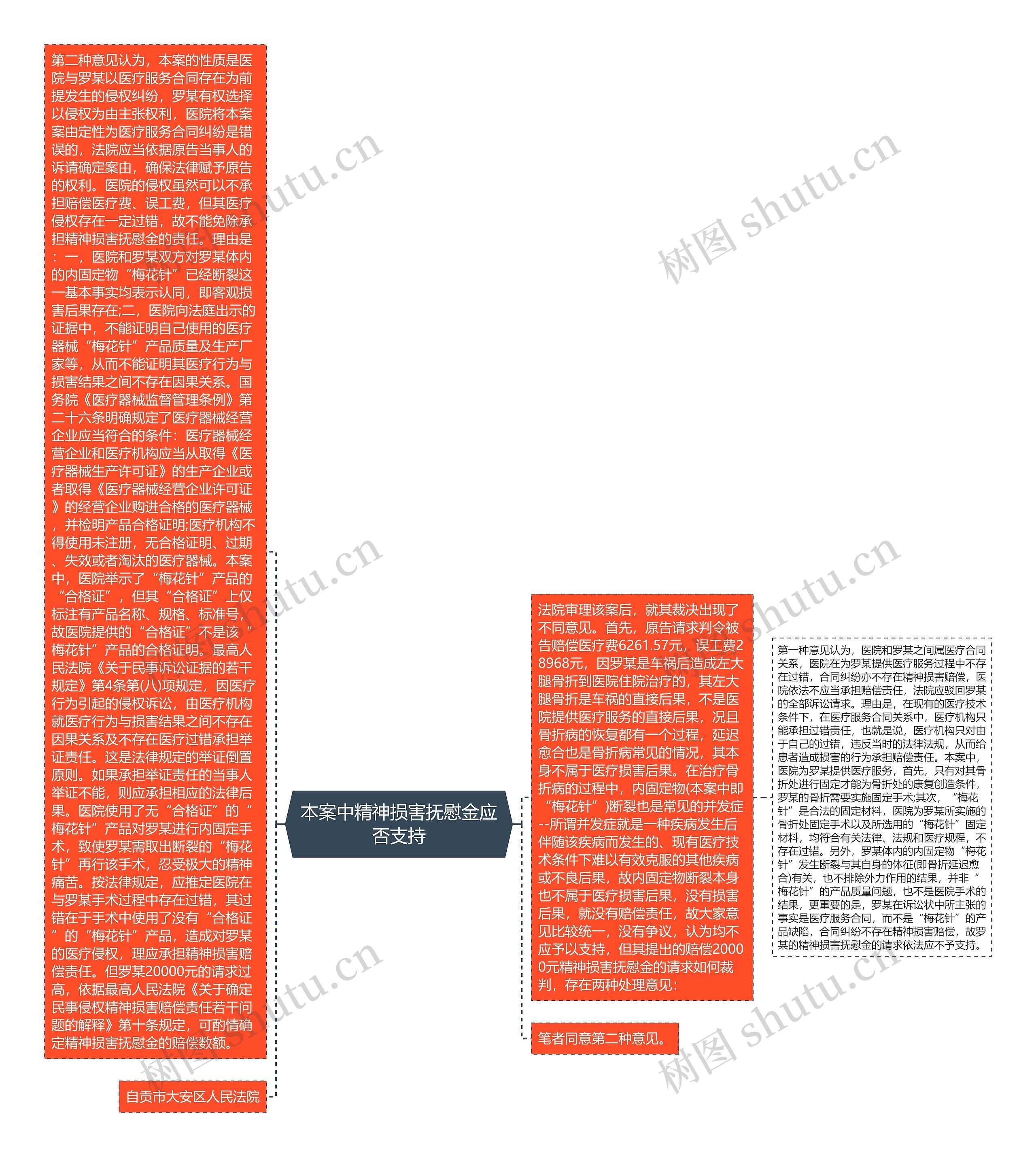 本案中精神损害抚慰金应否支持思维导图