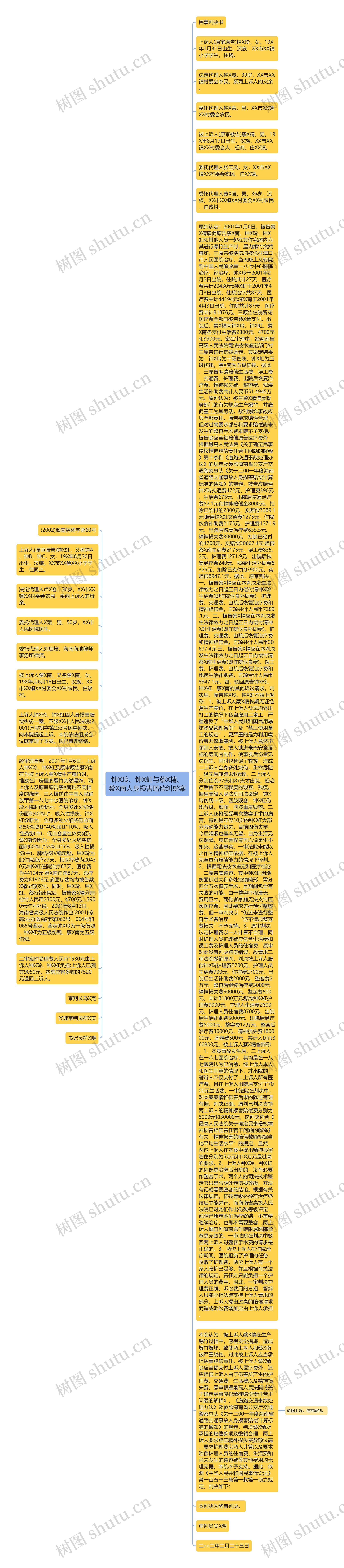 钟X玲、钟X虹与蔡X精、蔡X南人身损害赔偿纠纷案思维导图