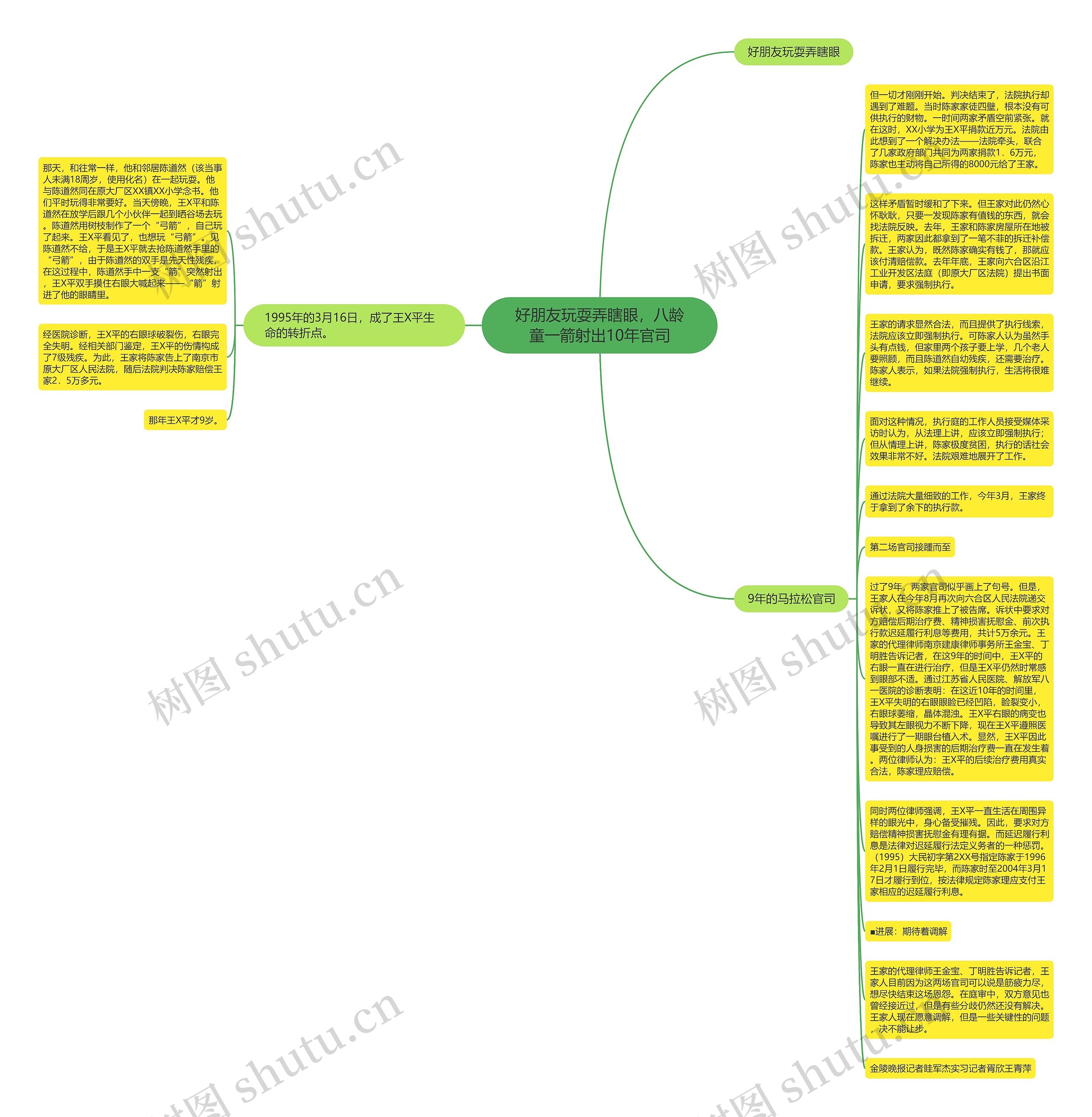 好朋友玩耍弄瞎眼，八龄童一箭射出10年官司思维导图