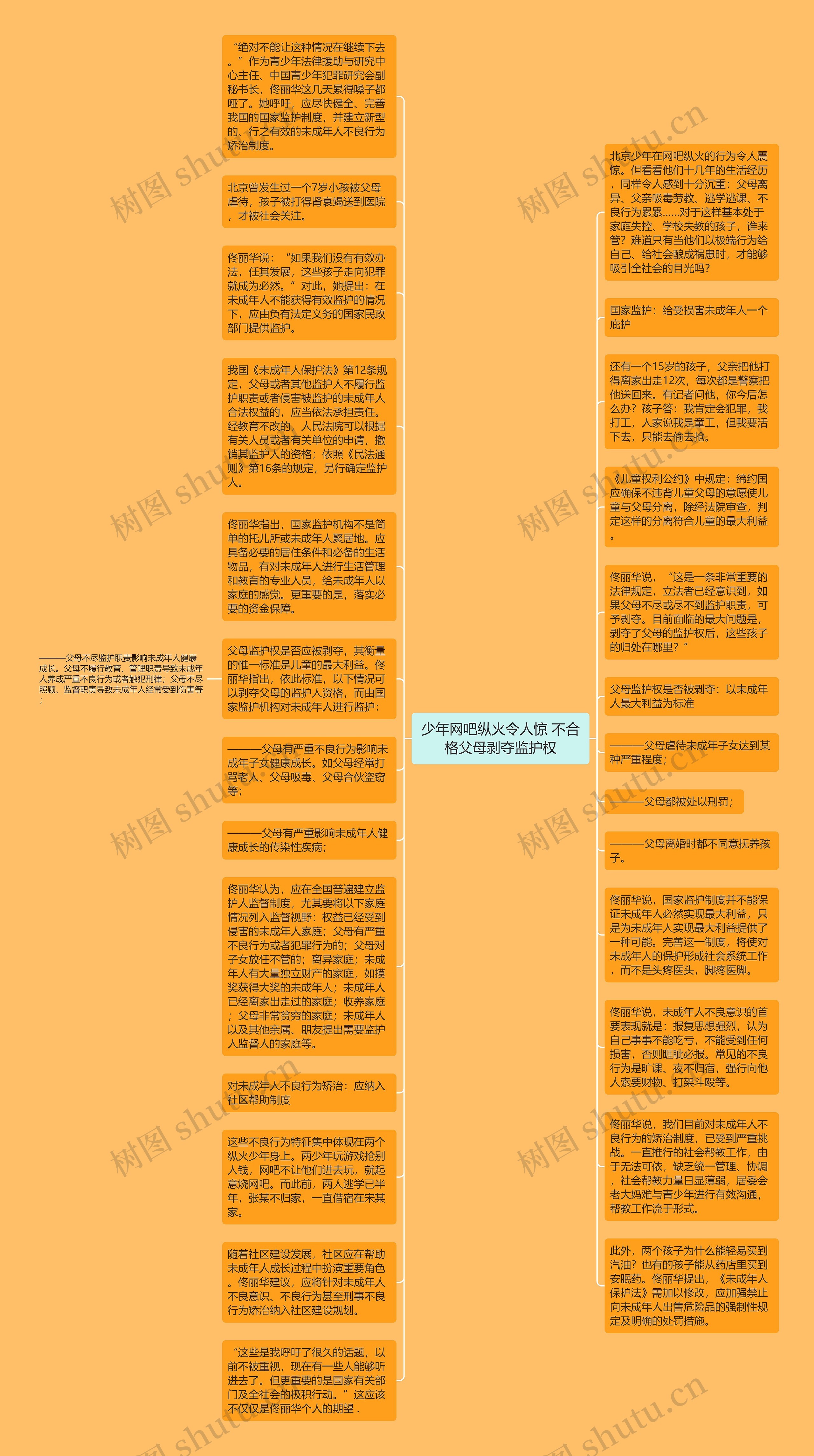 少年网吧纵火令人惊 不合格父母剥夺监护权思维导图