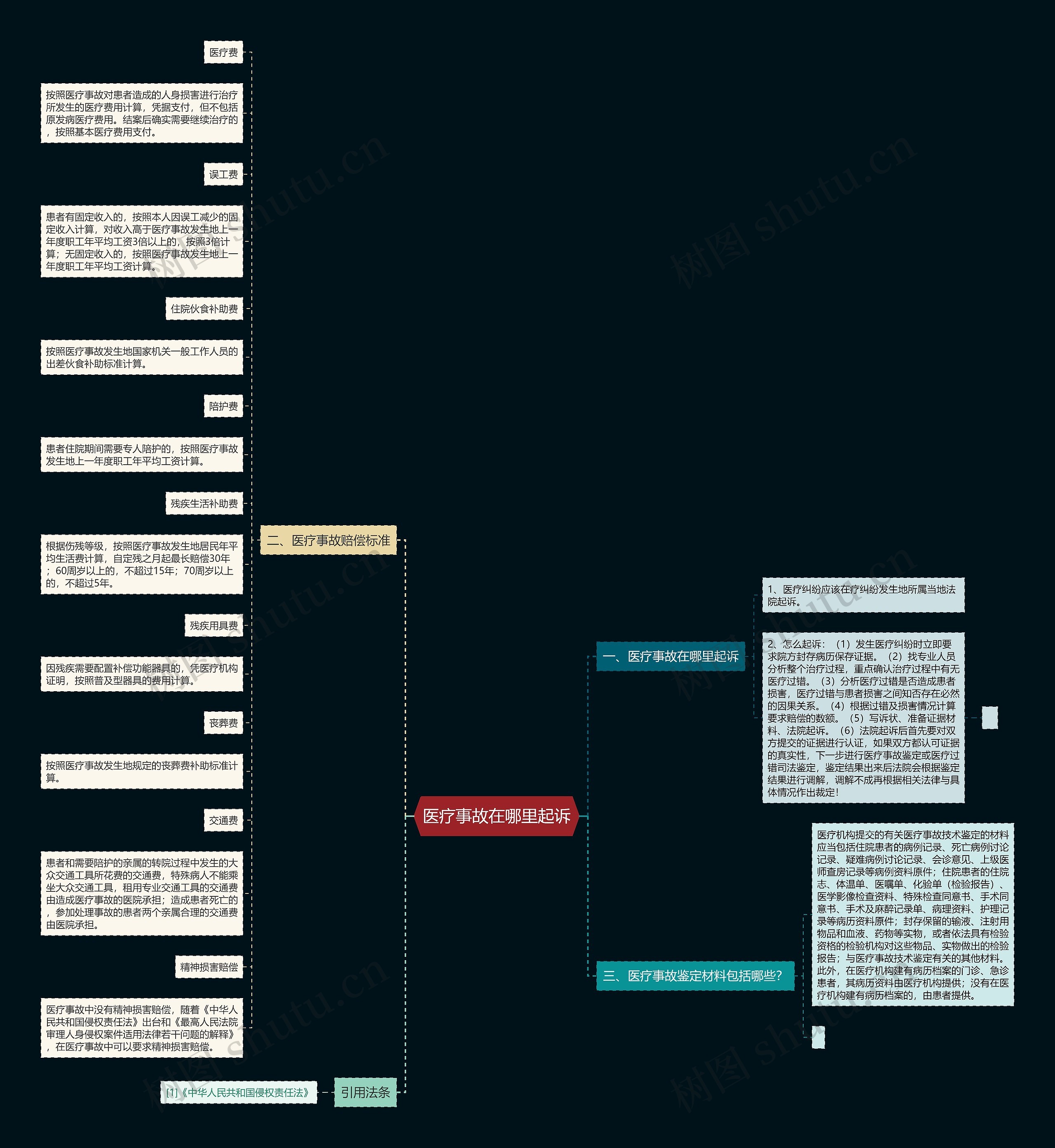 医疗事故在哪里起诉思维导图
