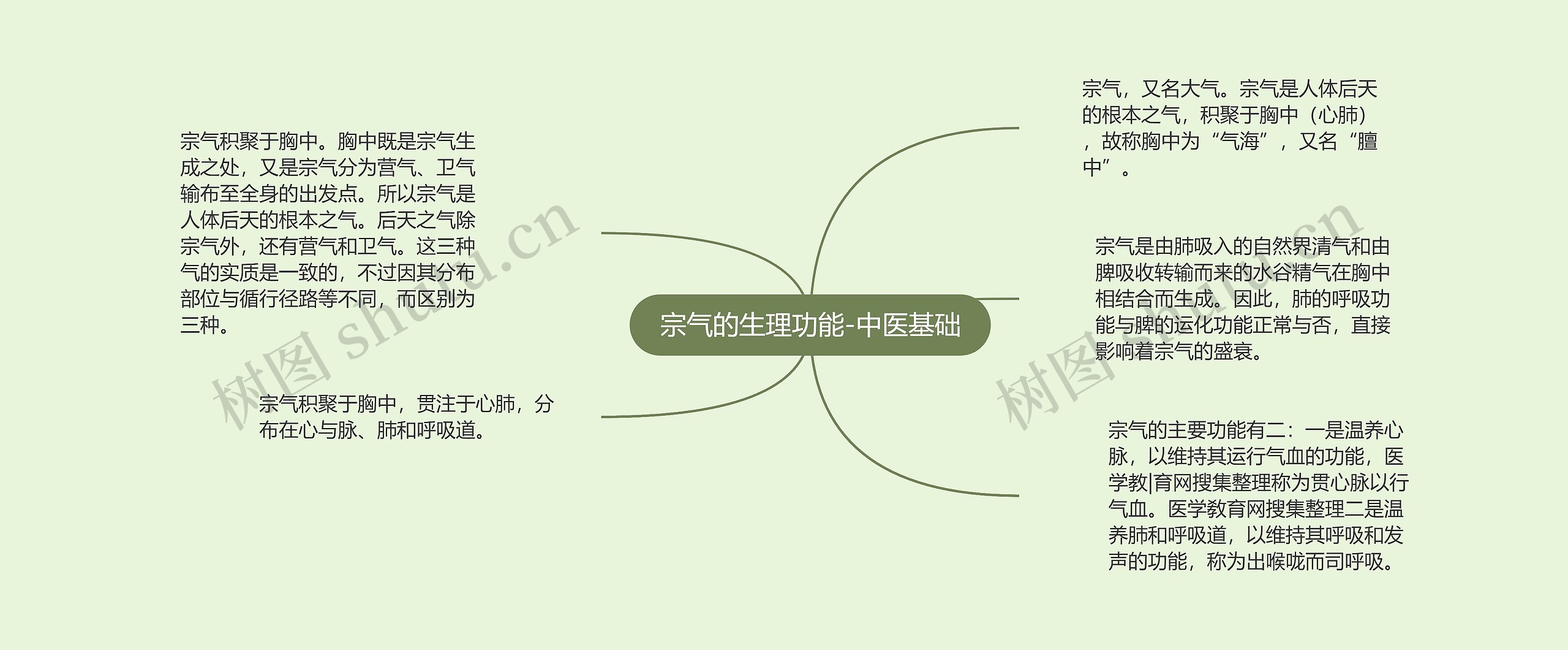 宗气的生理功能-中医基础思维导图