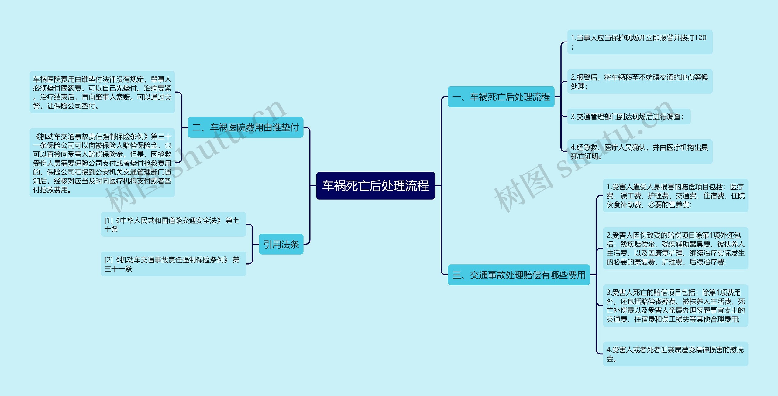 车祸死亡后处理流程思维导图