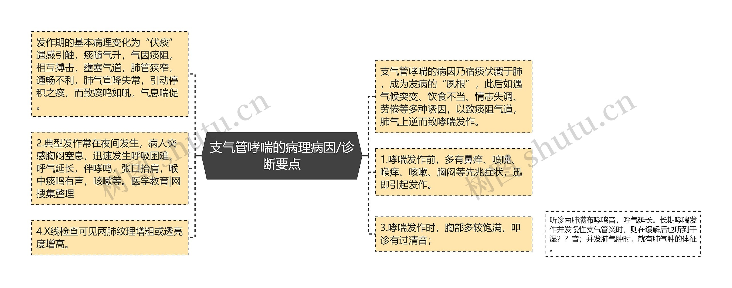 支气管哮喘的病理病因/诊断要点思维导图