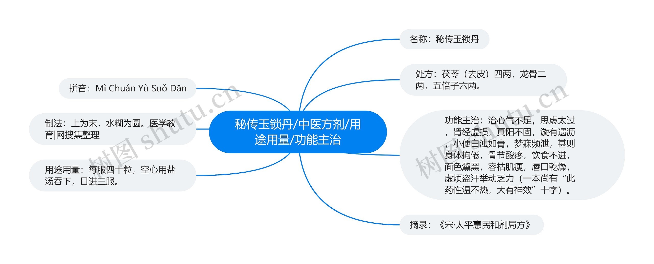 秘传玉锁丹/中医方剂/用途用量/功能主治