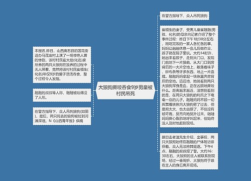 大狼狗撕咬吞食9岁男童被村民吊死