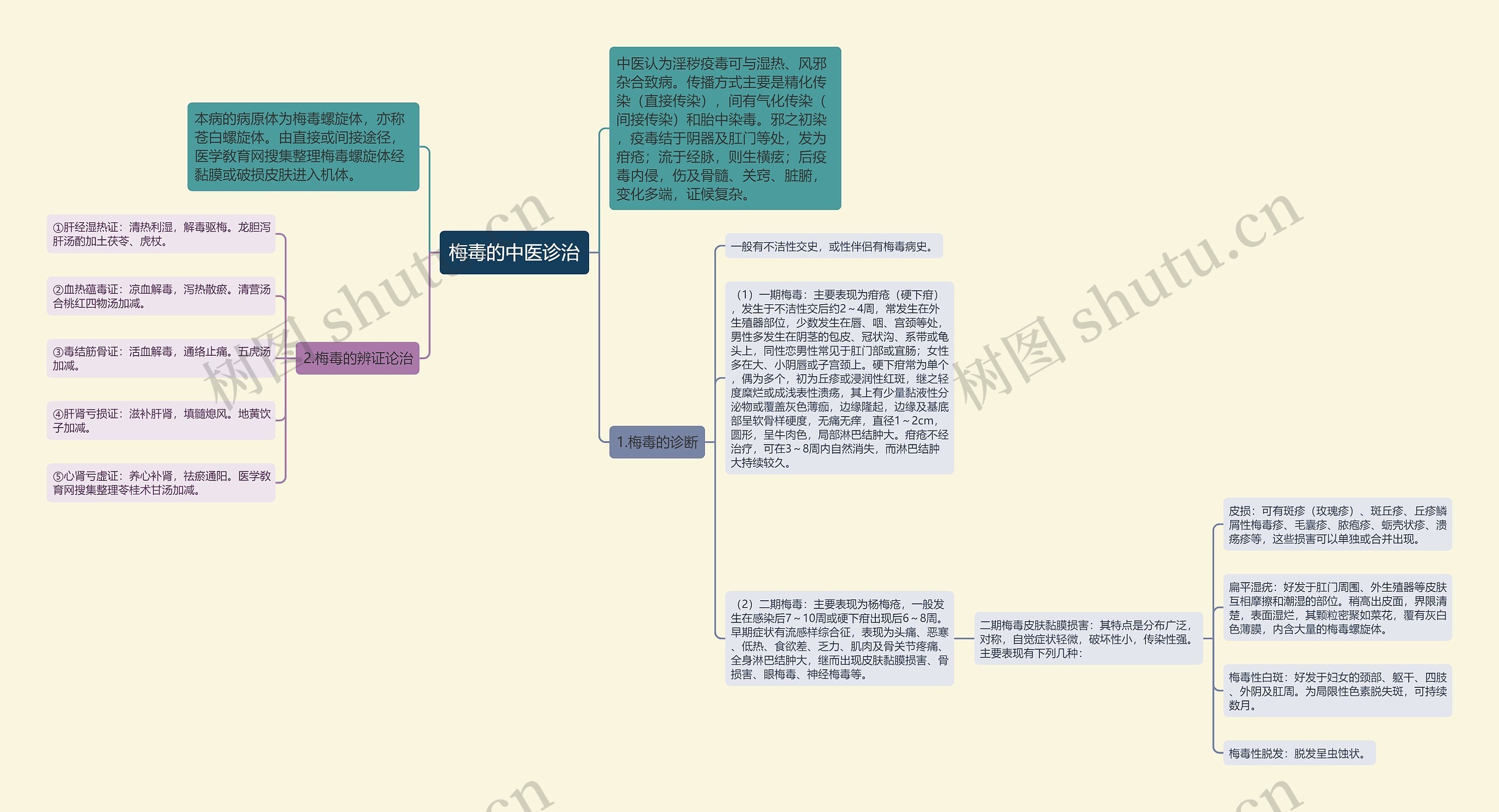 梅毒的中医诊治思维导图