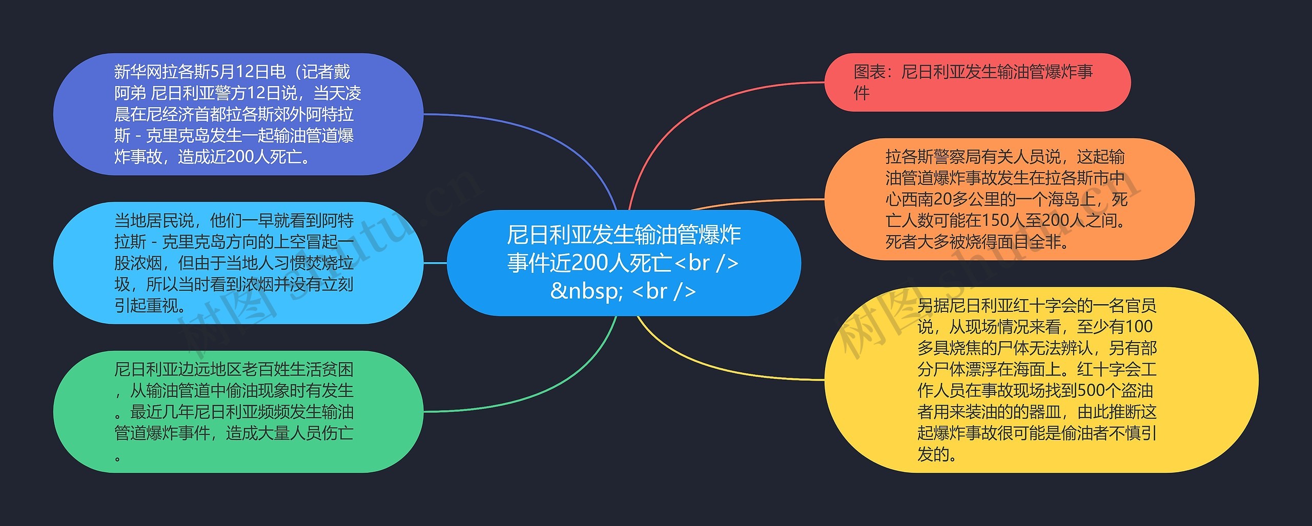 尼日利亚发生输油管爆炸事件近200人死亡<br />
&nbsp; <br />思维导图