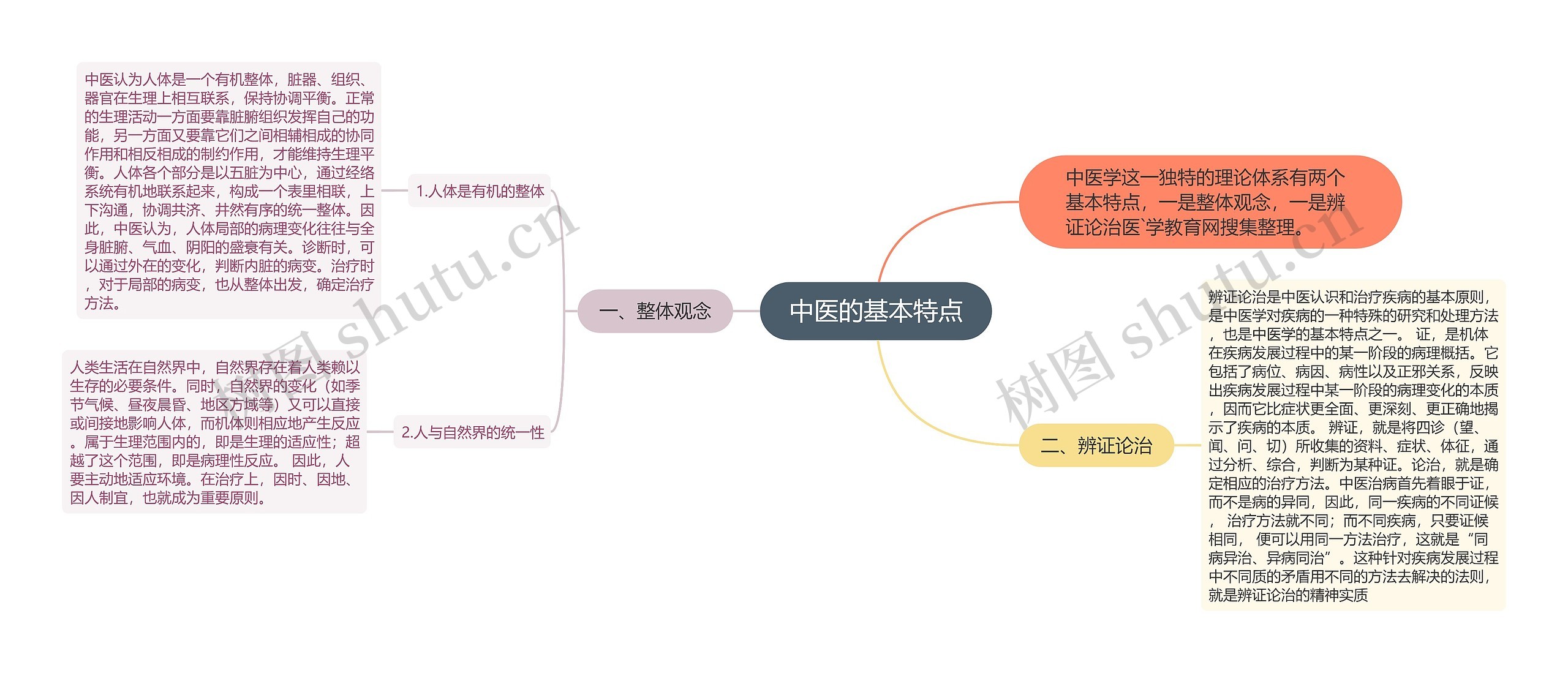 中医的基本特点思维导图