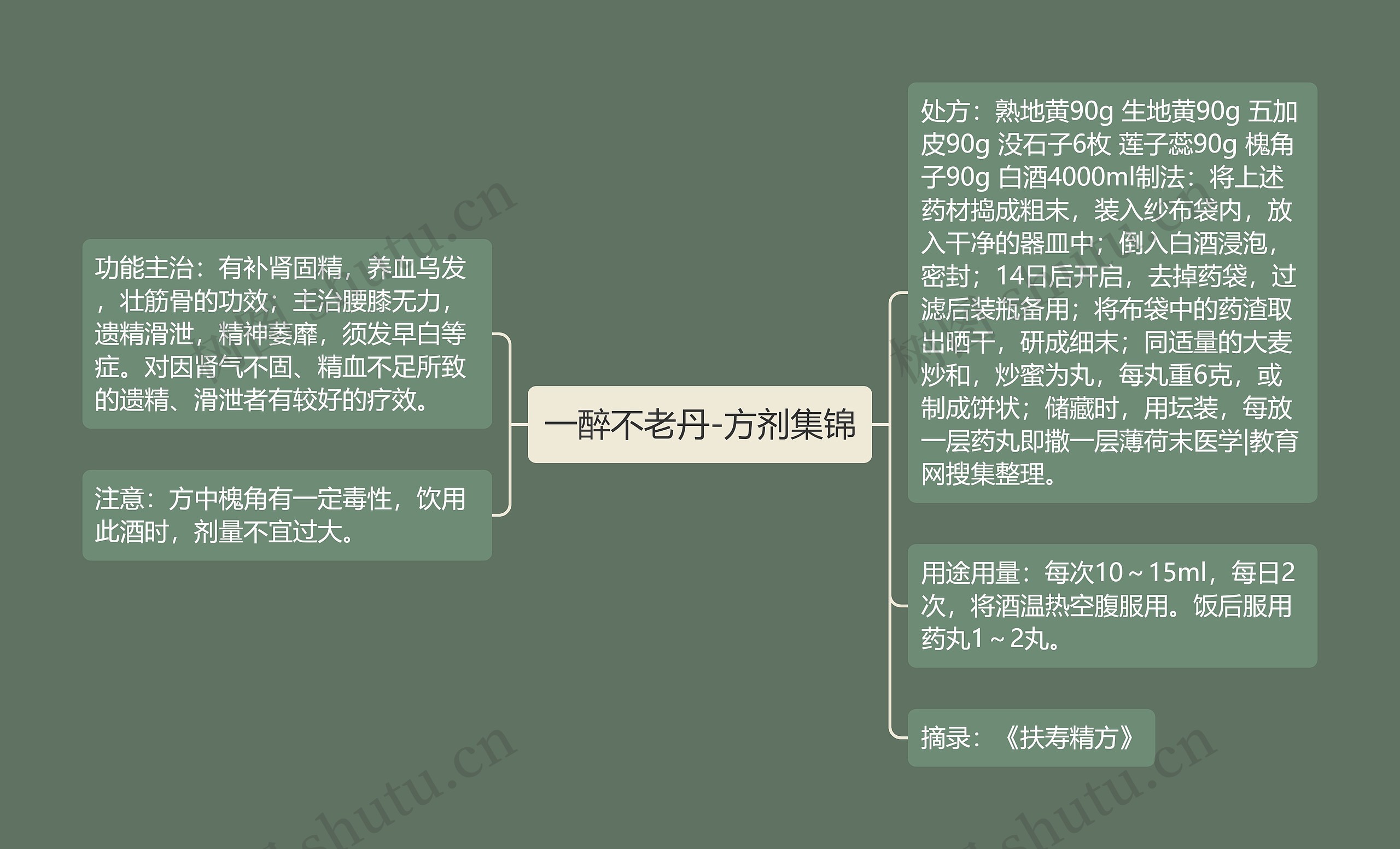 一醉不老丹-方剂集锦思维导图