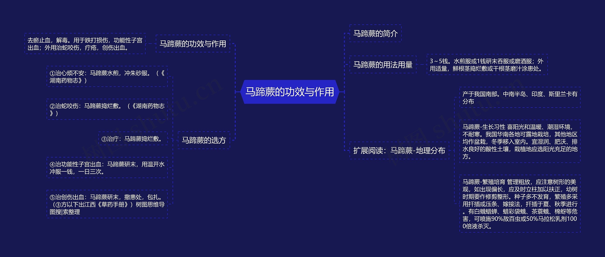 马蹄蕨的功效与作用思维导图