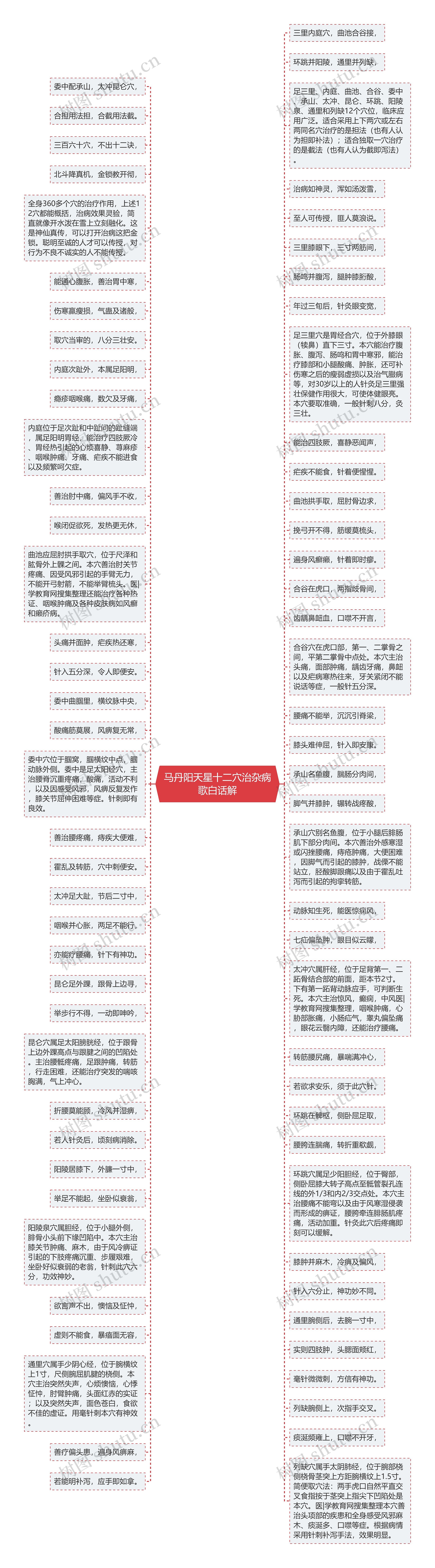 马丹阳天星十二穴治杂病歌白话解