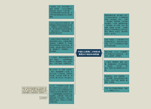 中国公立医院二次转折成败取决于政府补偿机制