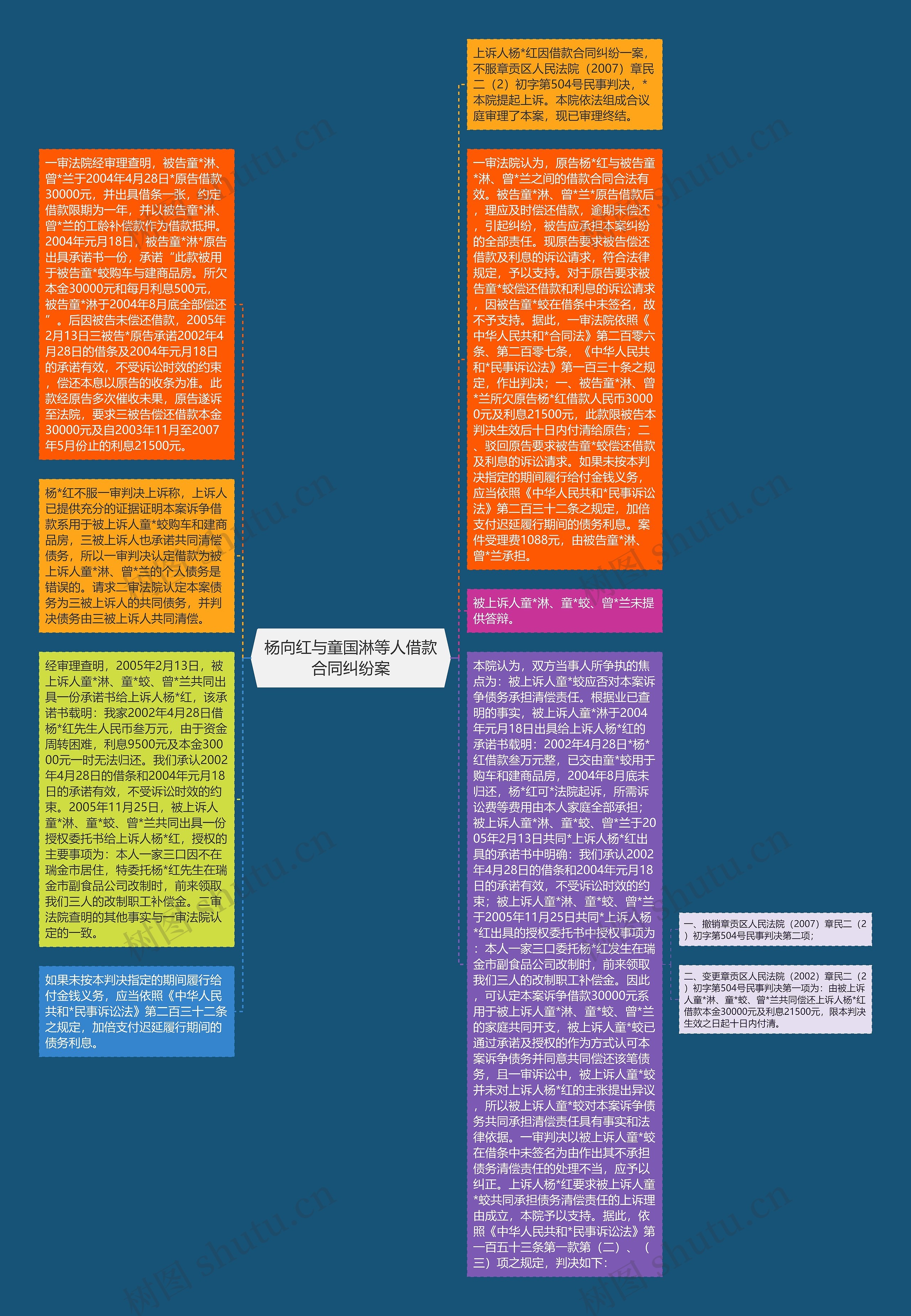 杨向红与童国淋等人借款合同纠纷案思维导图