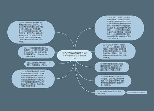 个人持有的各种国债券在1990年到期兑取本息的办法