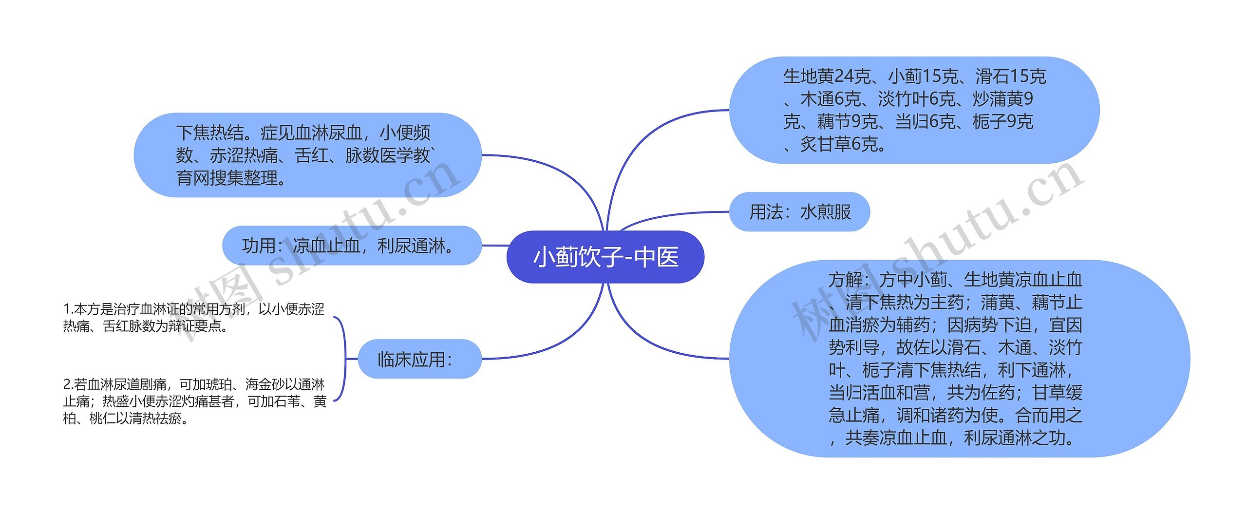 小蓟饮子-中医思维导图