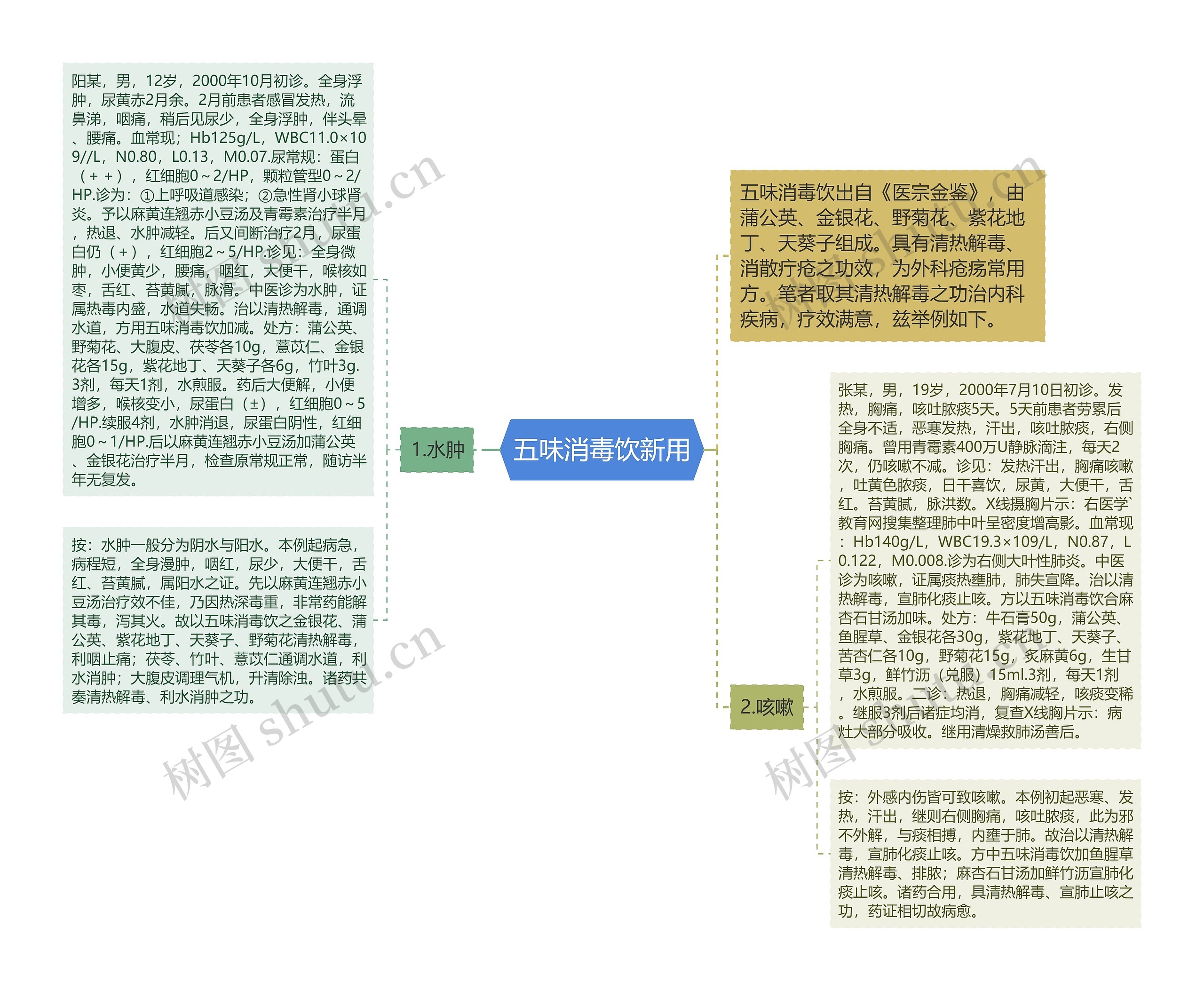 五味消毒饮新用思维导图