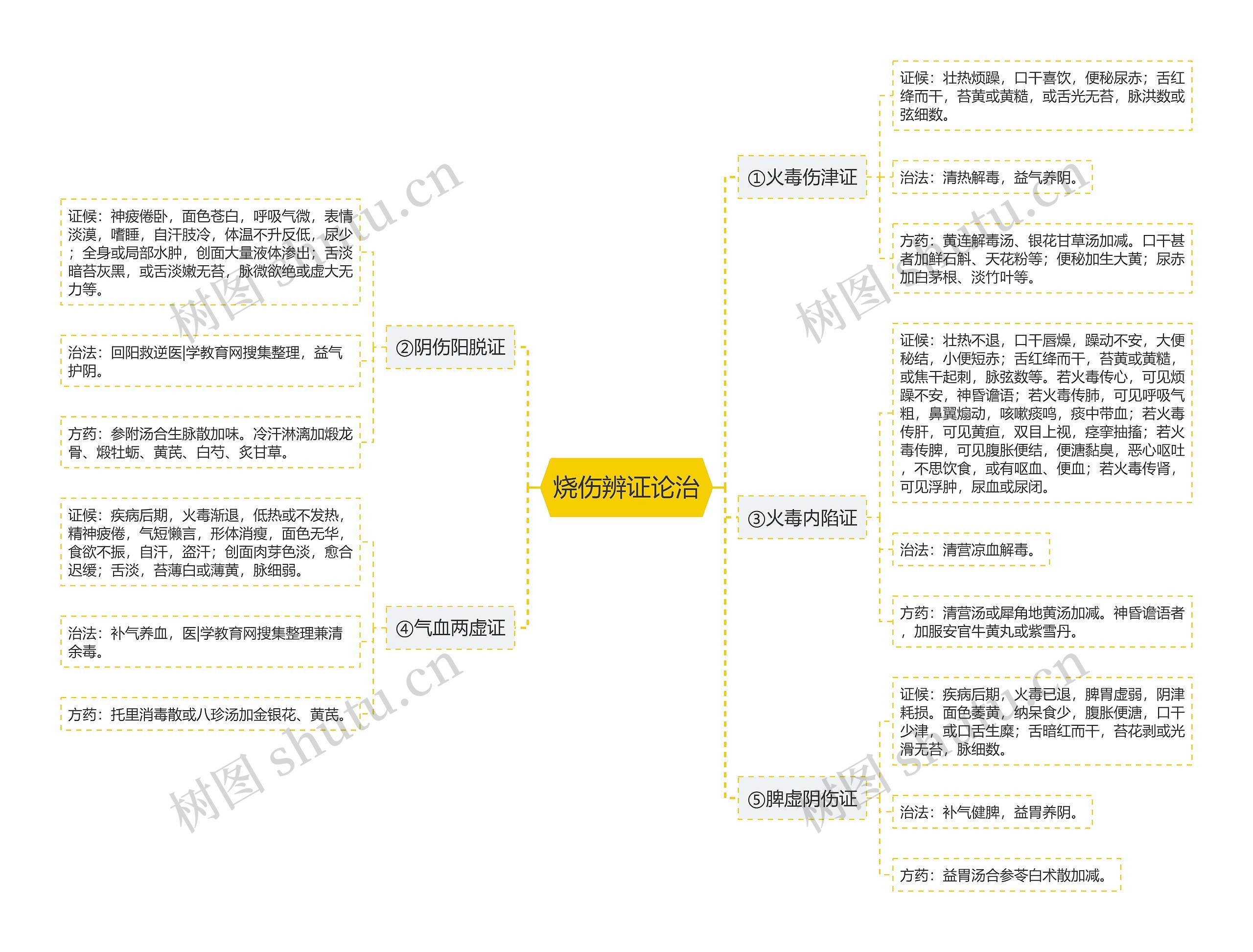 烧伤辨证论治思维导图