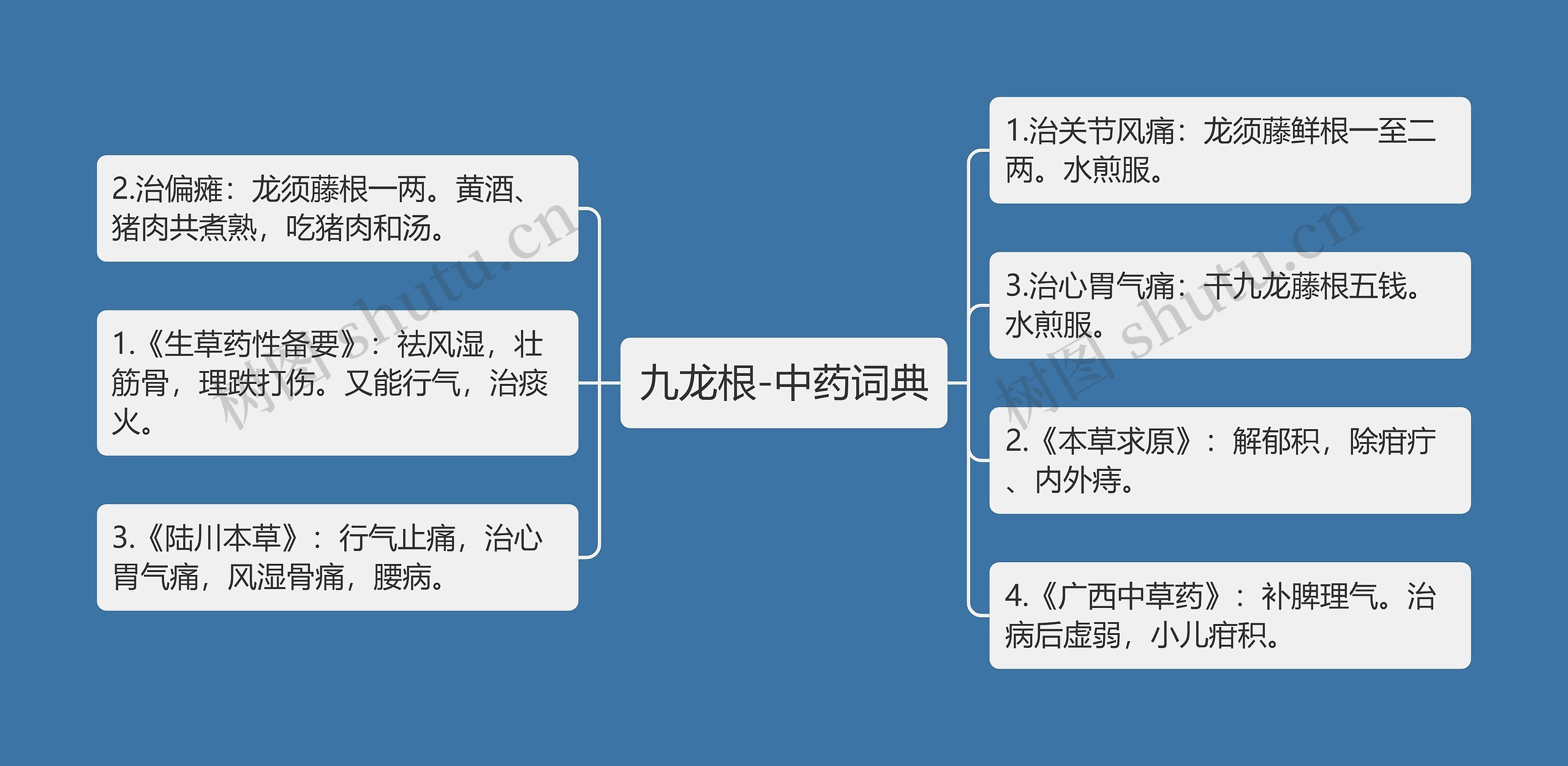 九龙根-中药词典思维导图