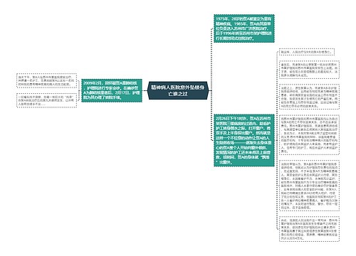 精神病人医院意外坠楼身亡谁之过