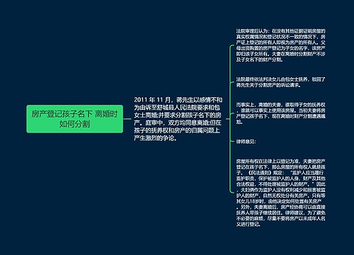 房产登记孩子名下 离婚时如何分割
