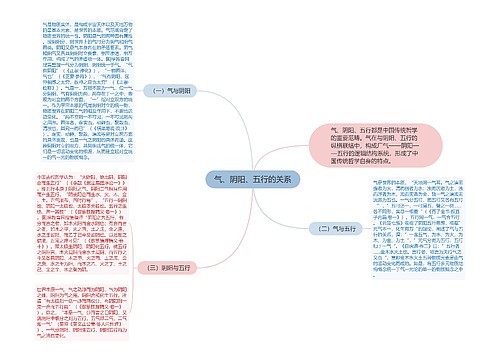 气、阴阳、五行的关系