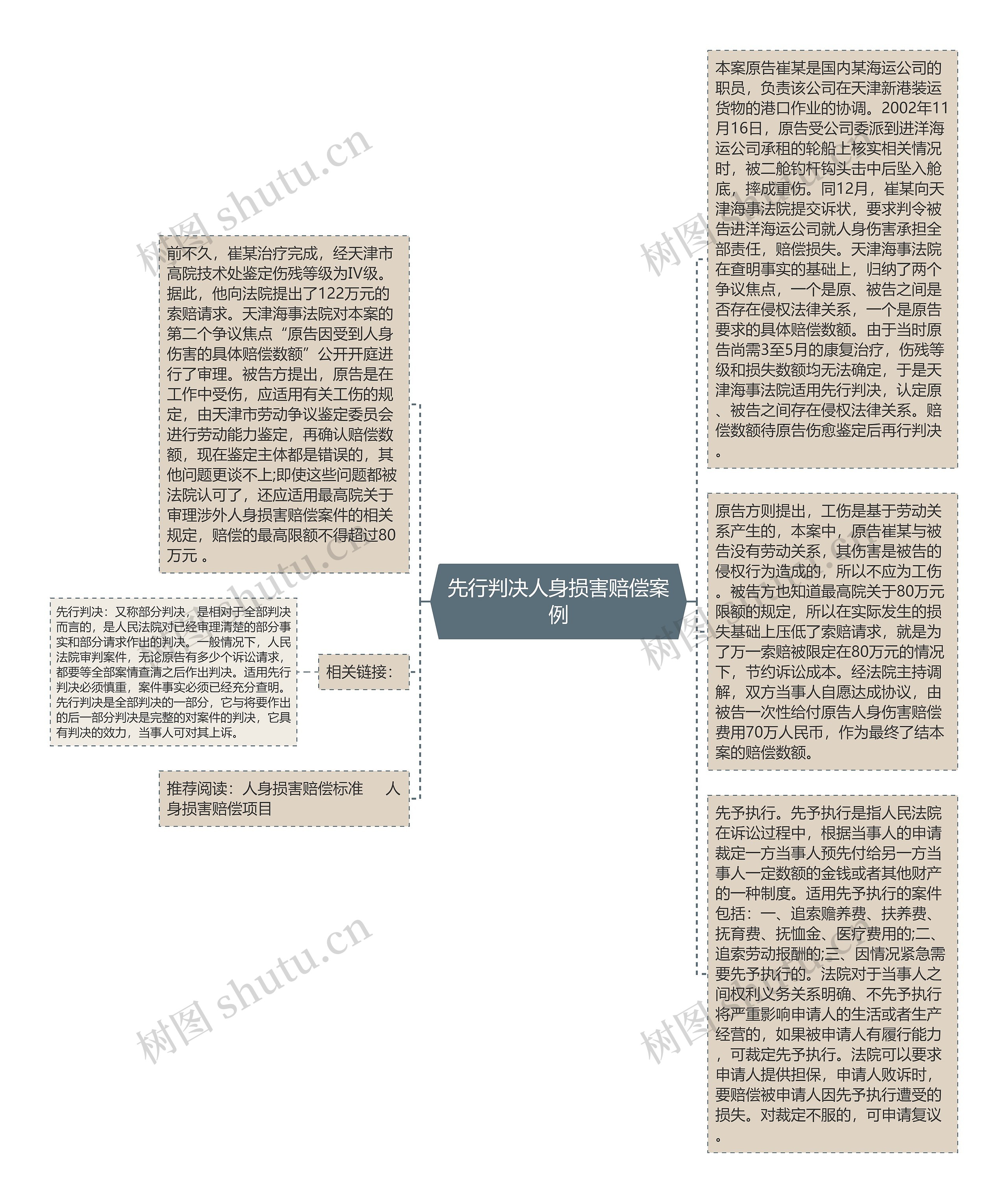 先行判决人身损害赔偿案例思维导图