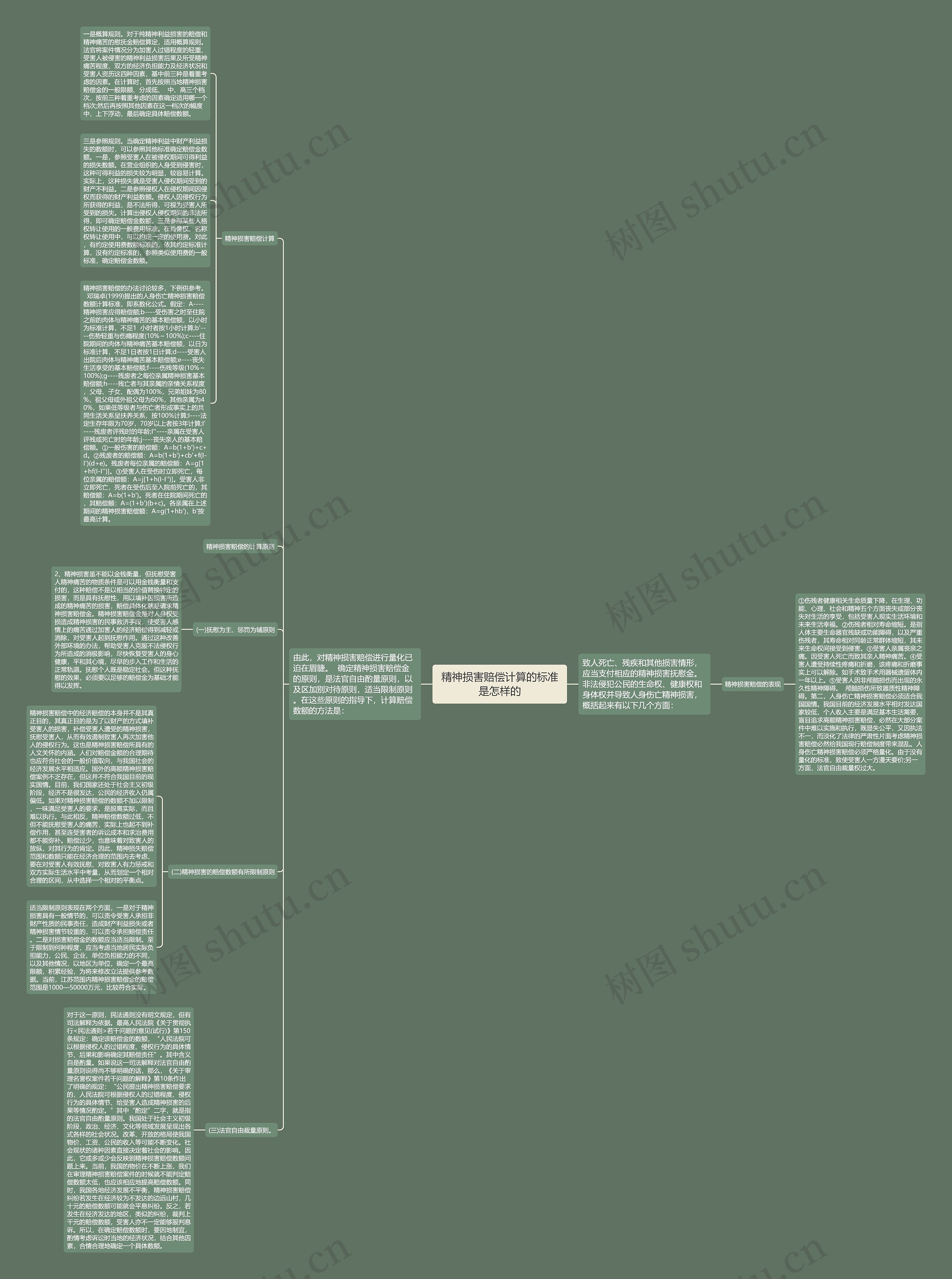 精神损害赔偿计算的标准是怎样的思维导图