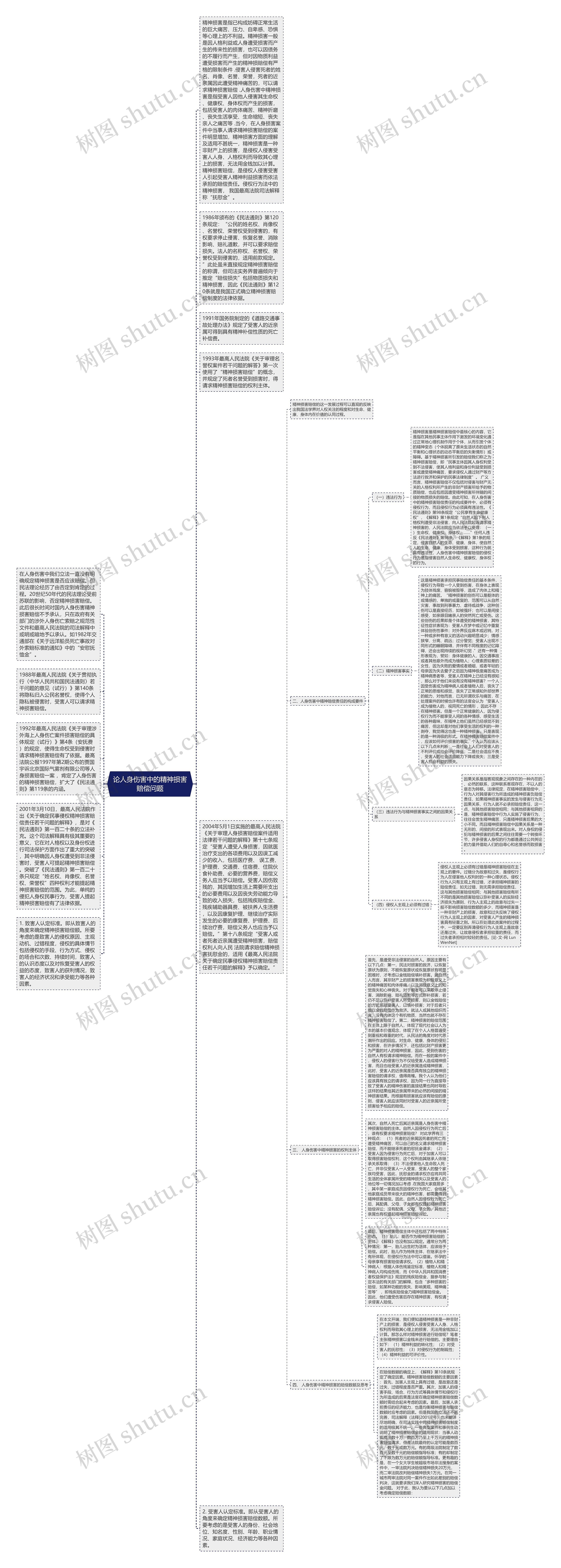 论人身伤害中的精神损害赔偿问题思维导图