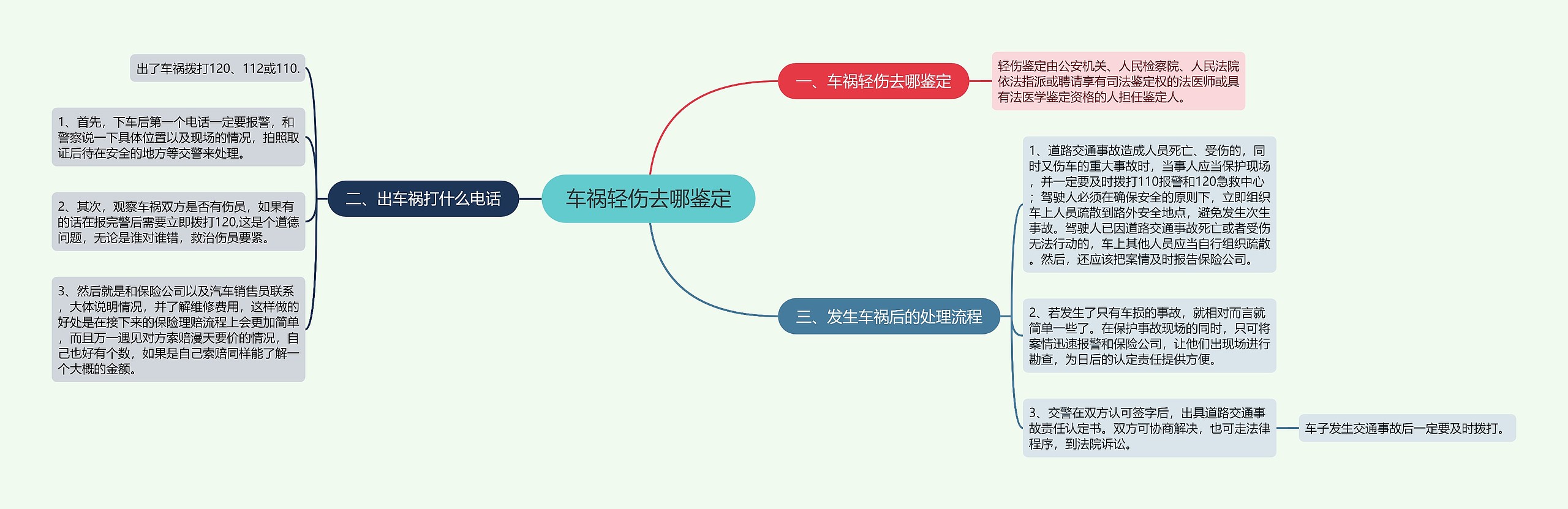 车祸轻伤去哪鉴定思维导图