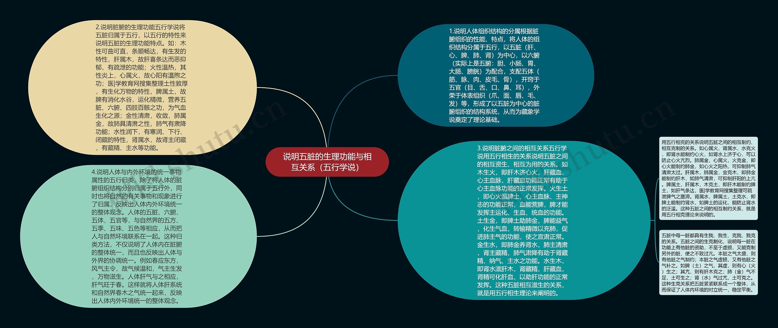 说明五脏的生理功能与相互关系（五行学说）