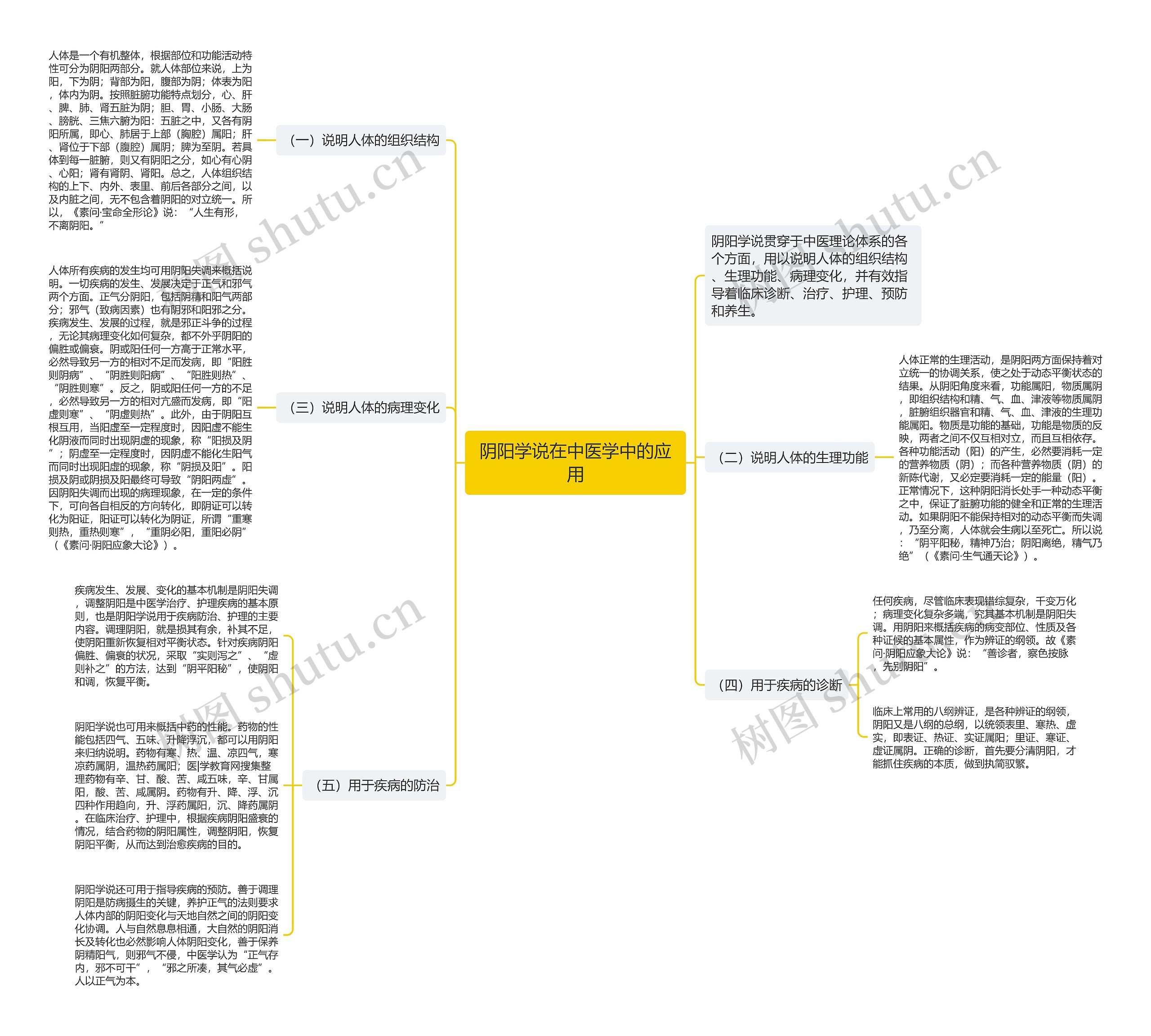 阴阳学说在中医学中的应用思维导图