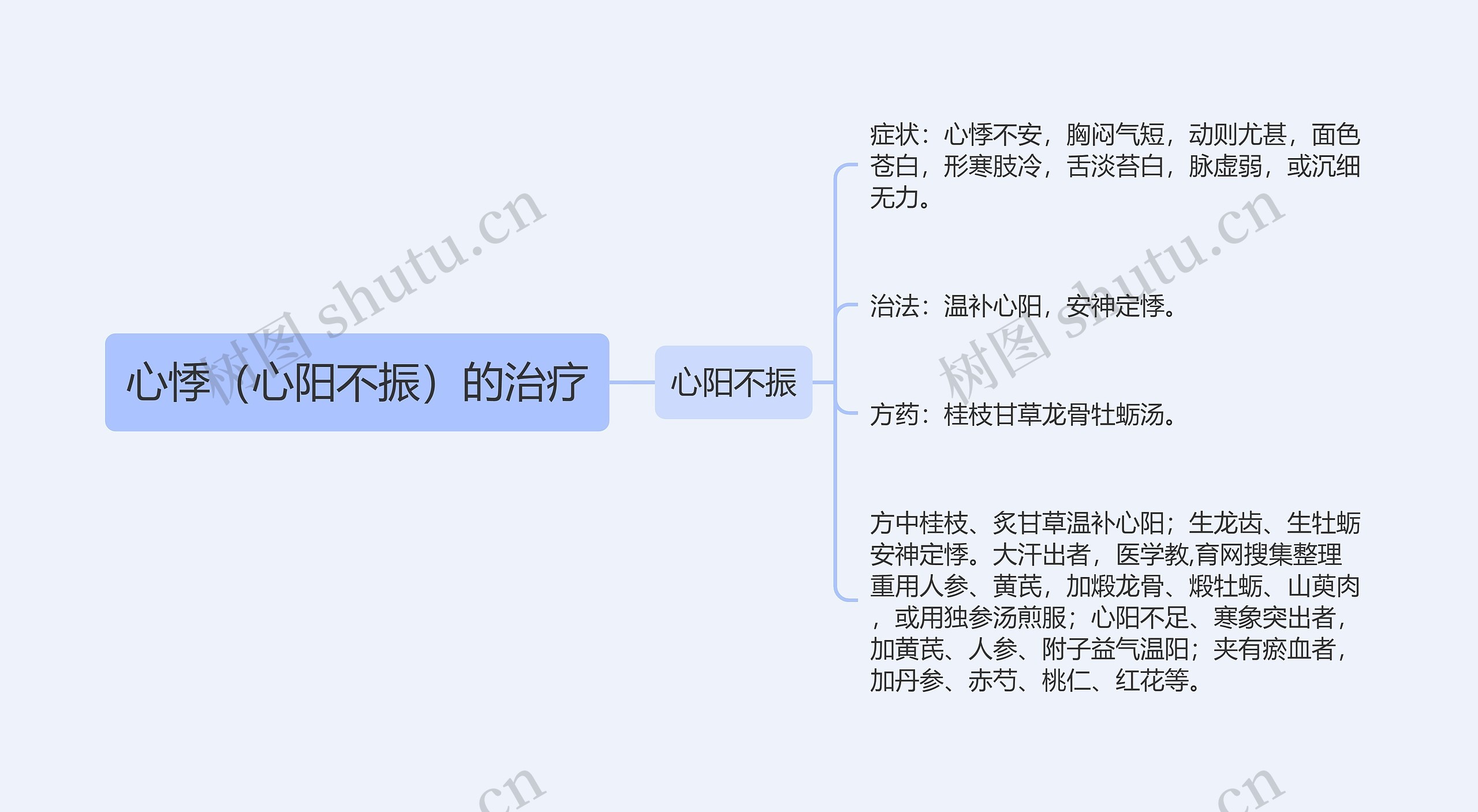 心悸（心阳不振）的治疗思维导图