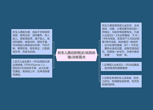 新生儿黄疸的概述/病因病理/诊断要点