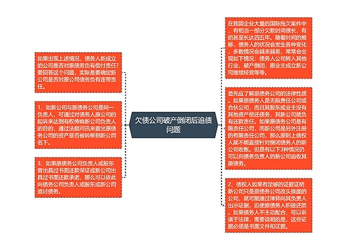 欠债公司破产倒闭后追债问题