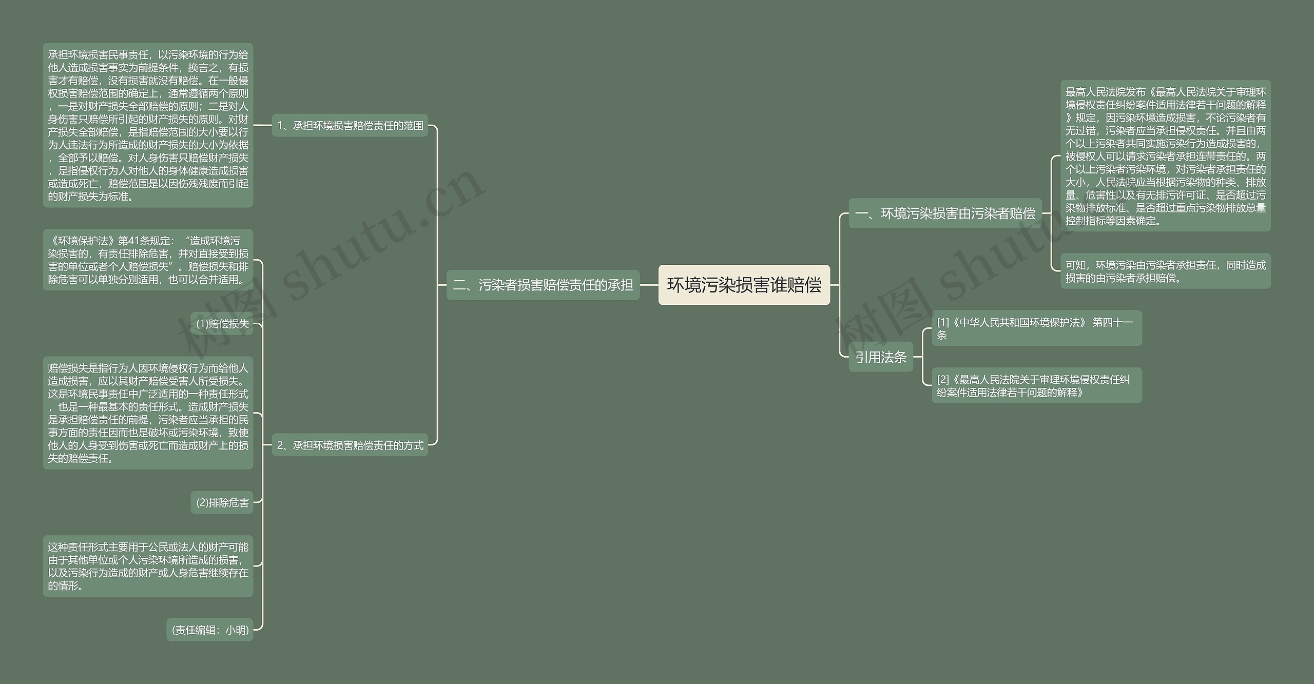 环境污染损害谁赔偿思维导图