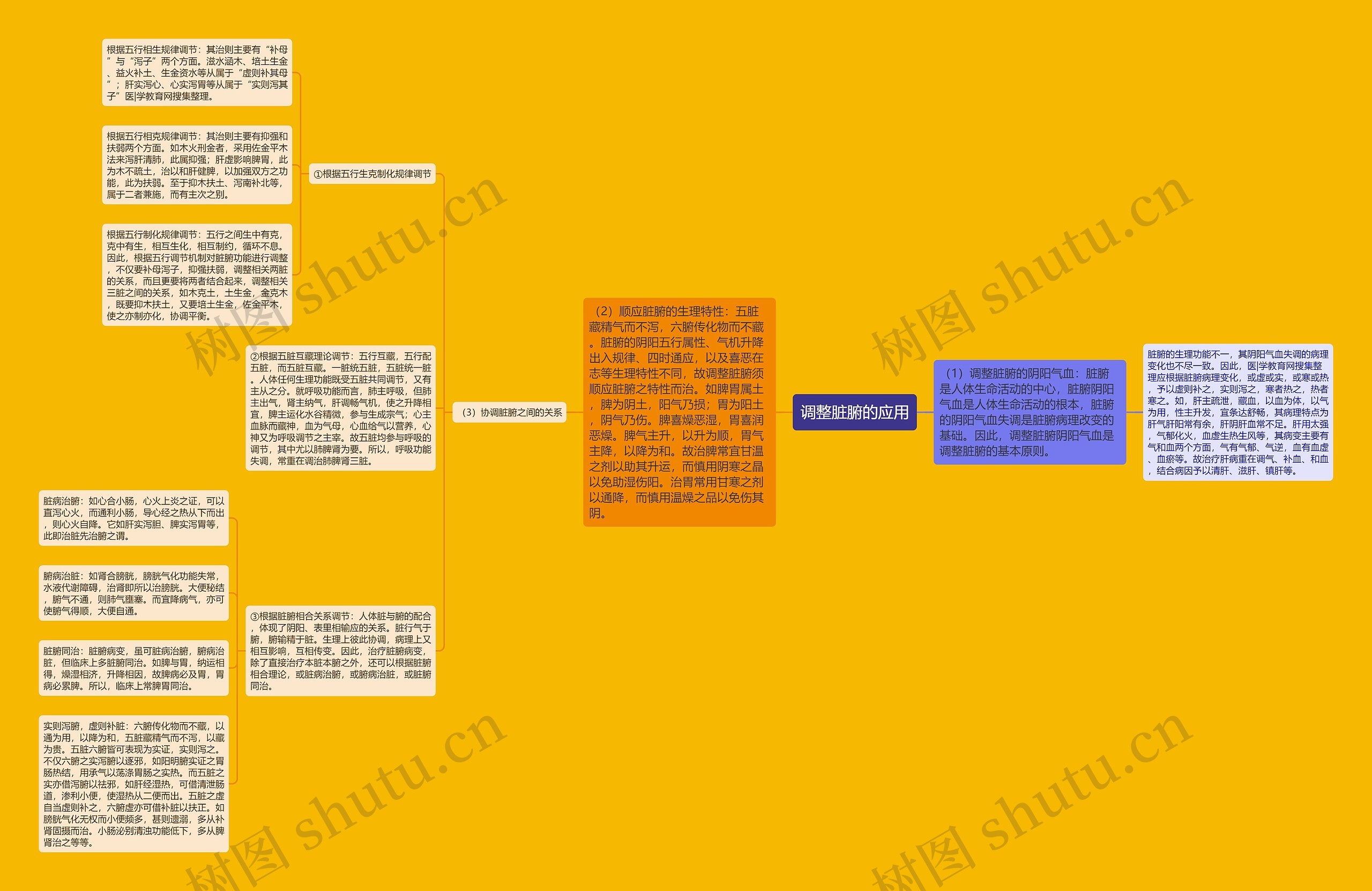 调整脏腑的应用思维导图
