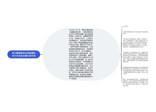 单方解除租赁合同需通知对方并及时办理交房手续