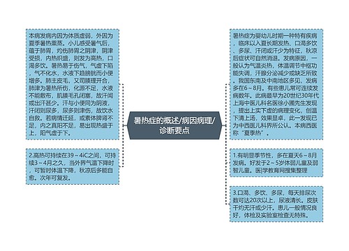 暑热症的概述/病因病理/诊断要点