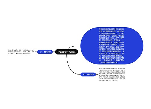 中医理论体系特点