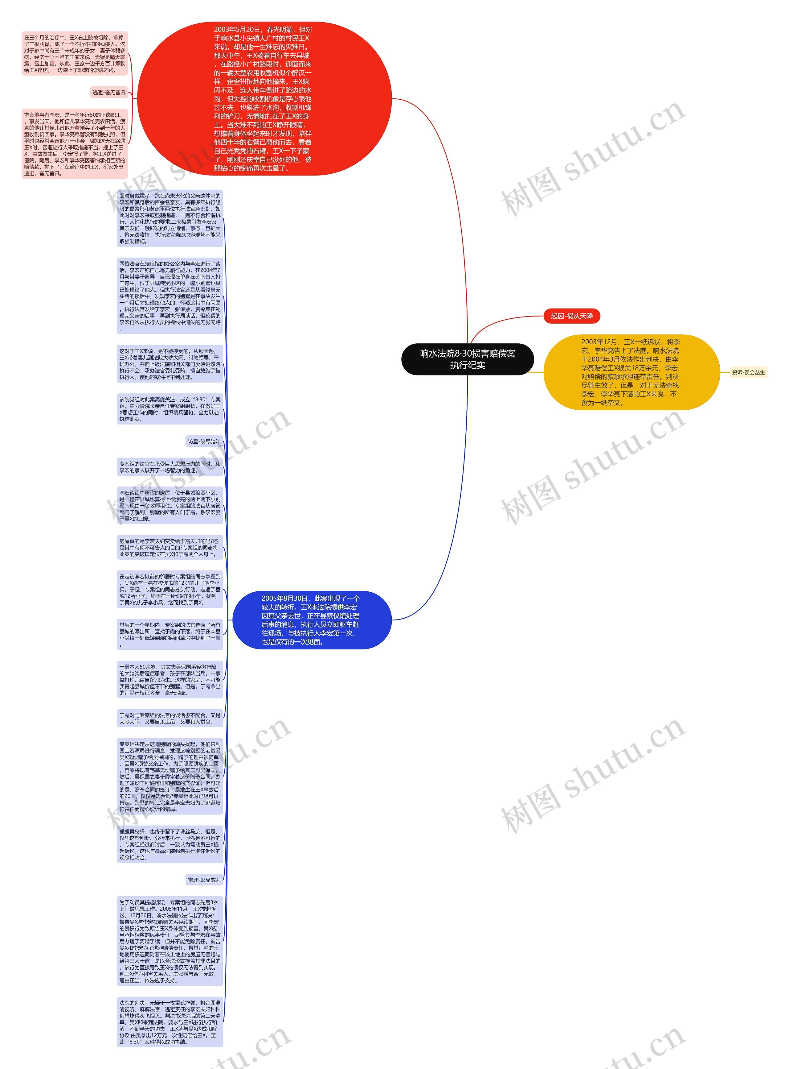 响水法院8·30损害赔偿案执行纪实思维导图