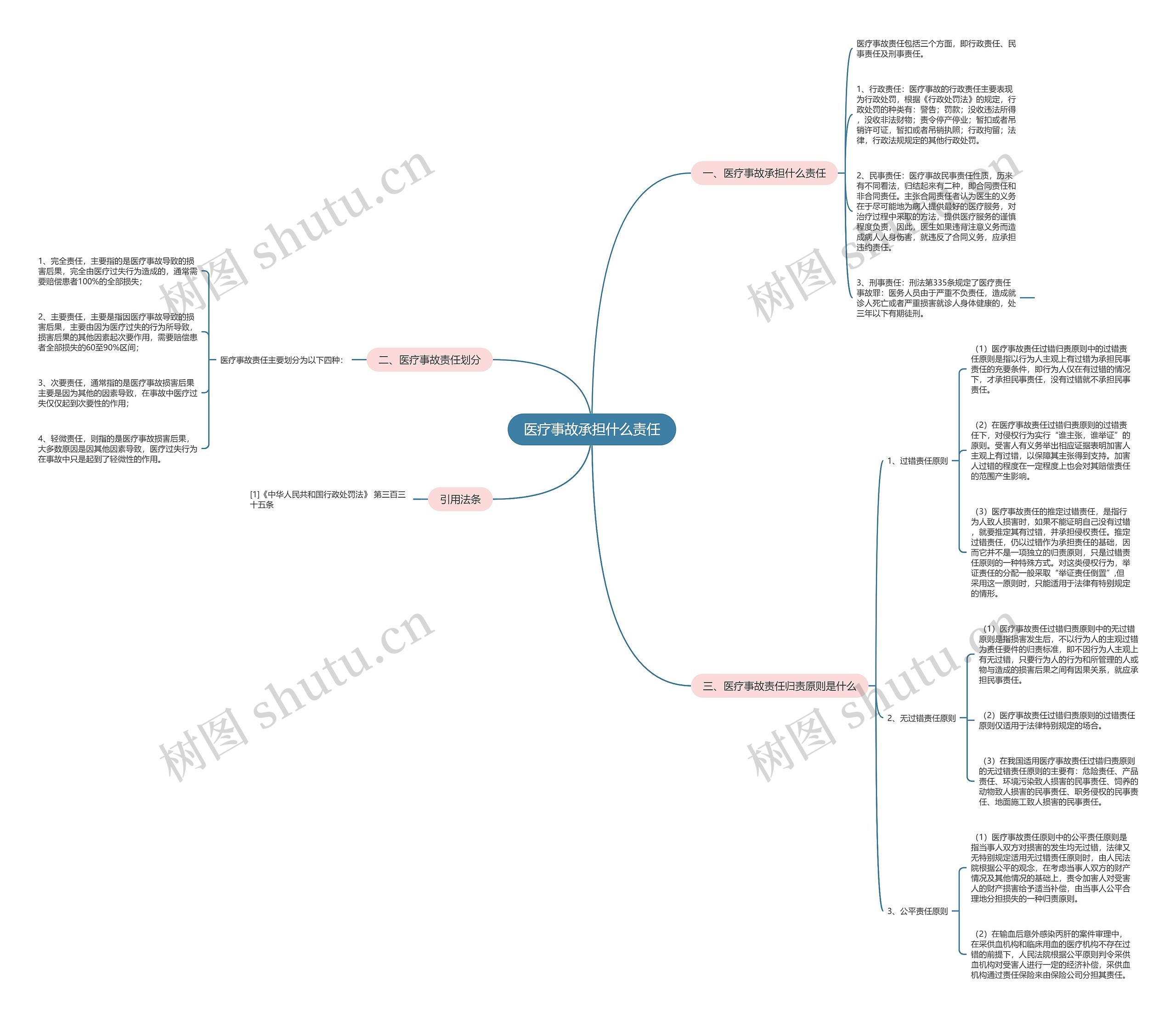 医疗事故承担什么责任思维导图