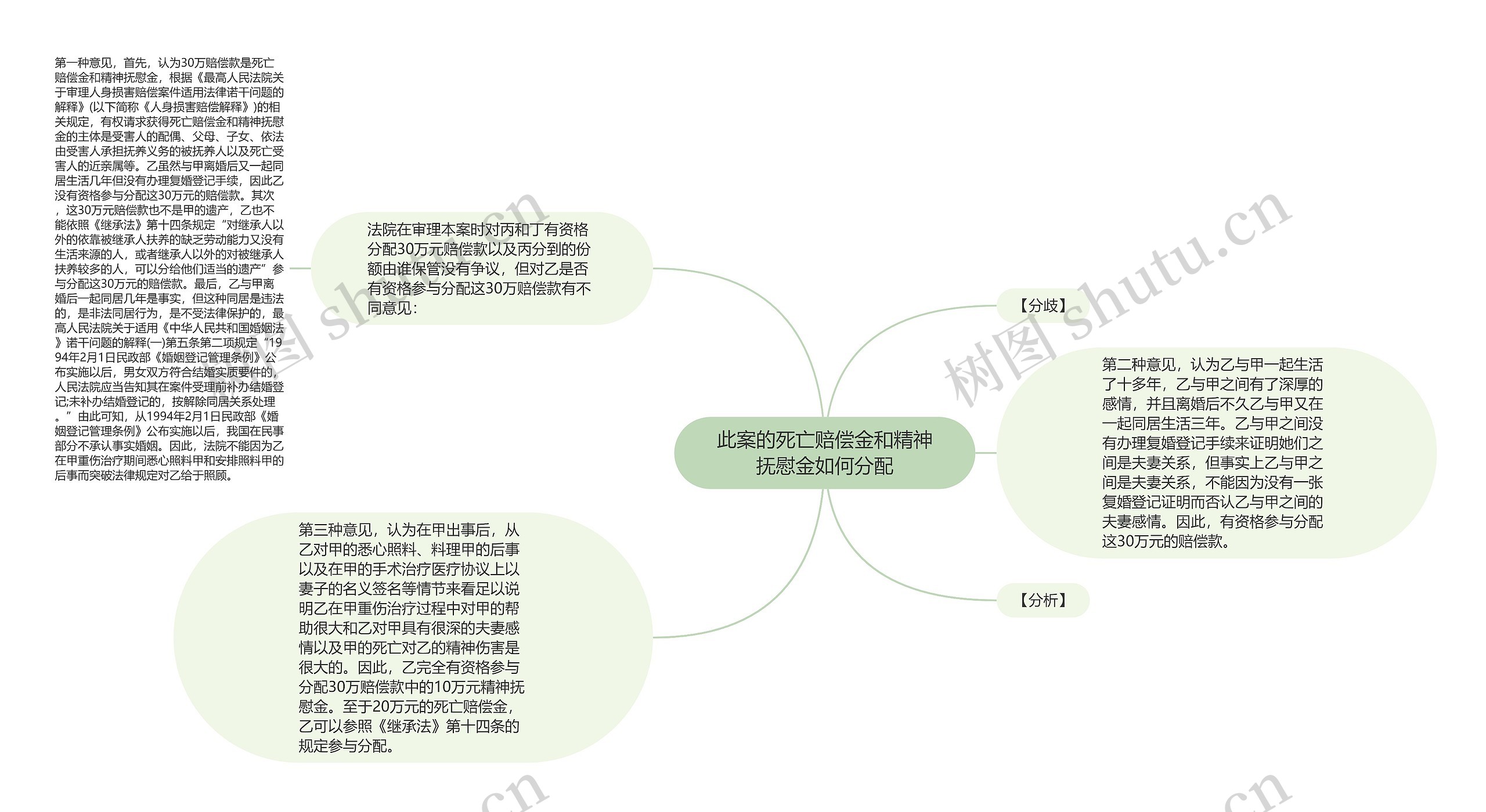 此案的死亡赔偿金和精神抚慰金如何分配思维导图