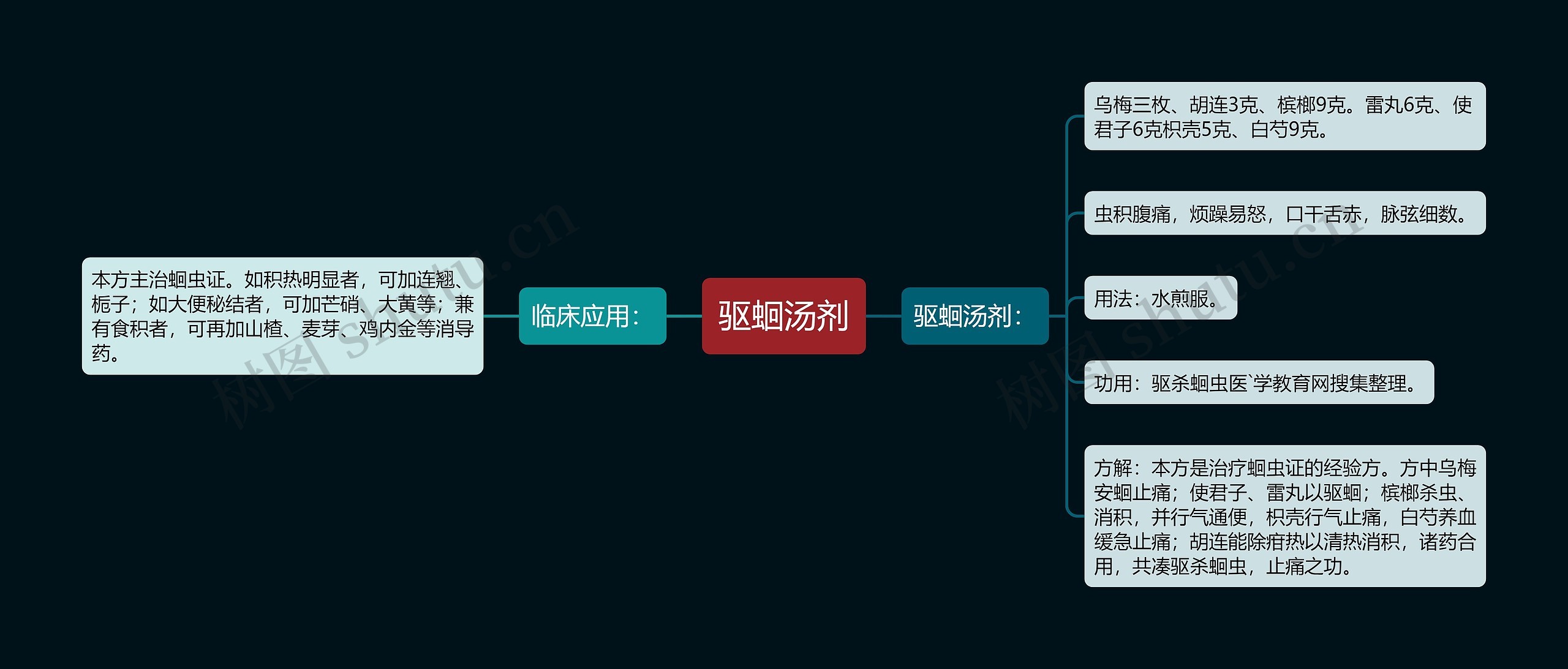 驱蛔汤剂思维导图