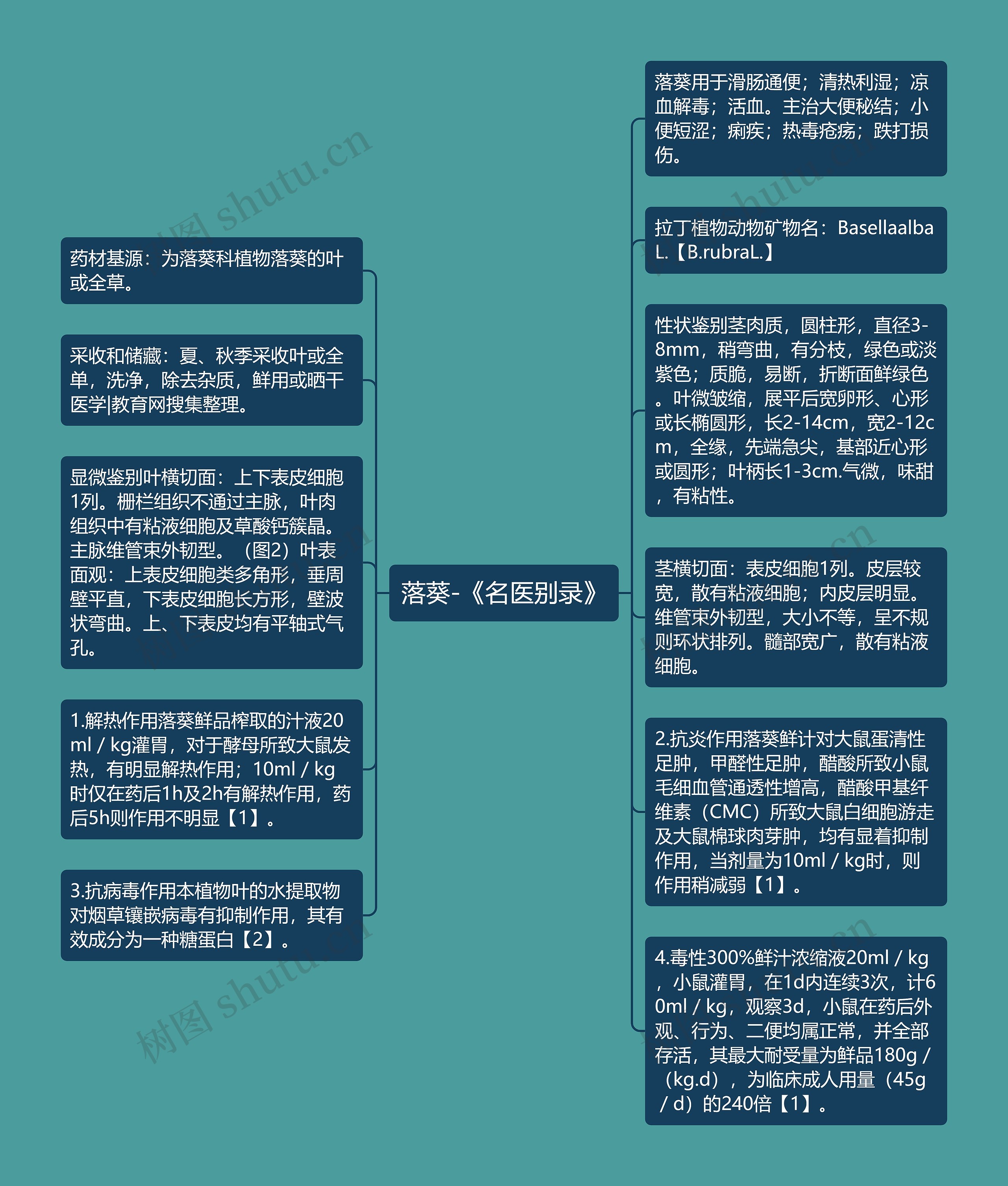 落葵-《名医别录》思维导图