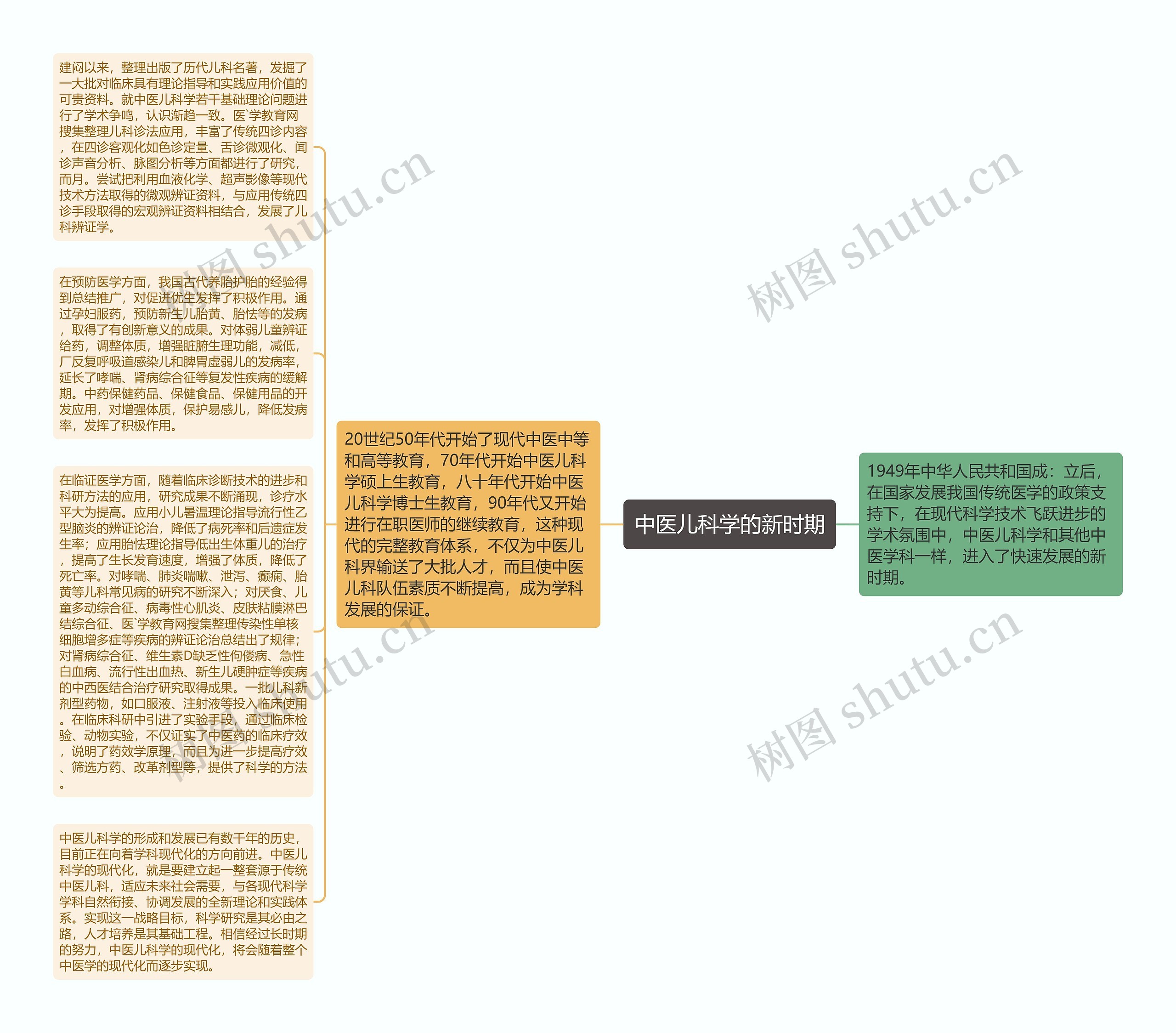 中医儿科学的新时期思维导图